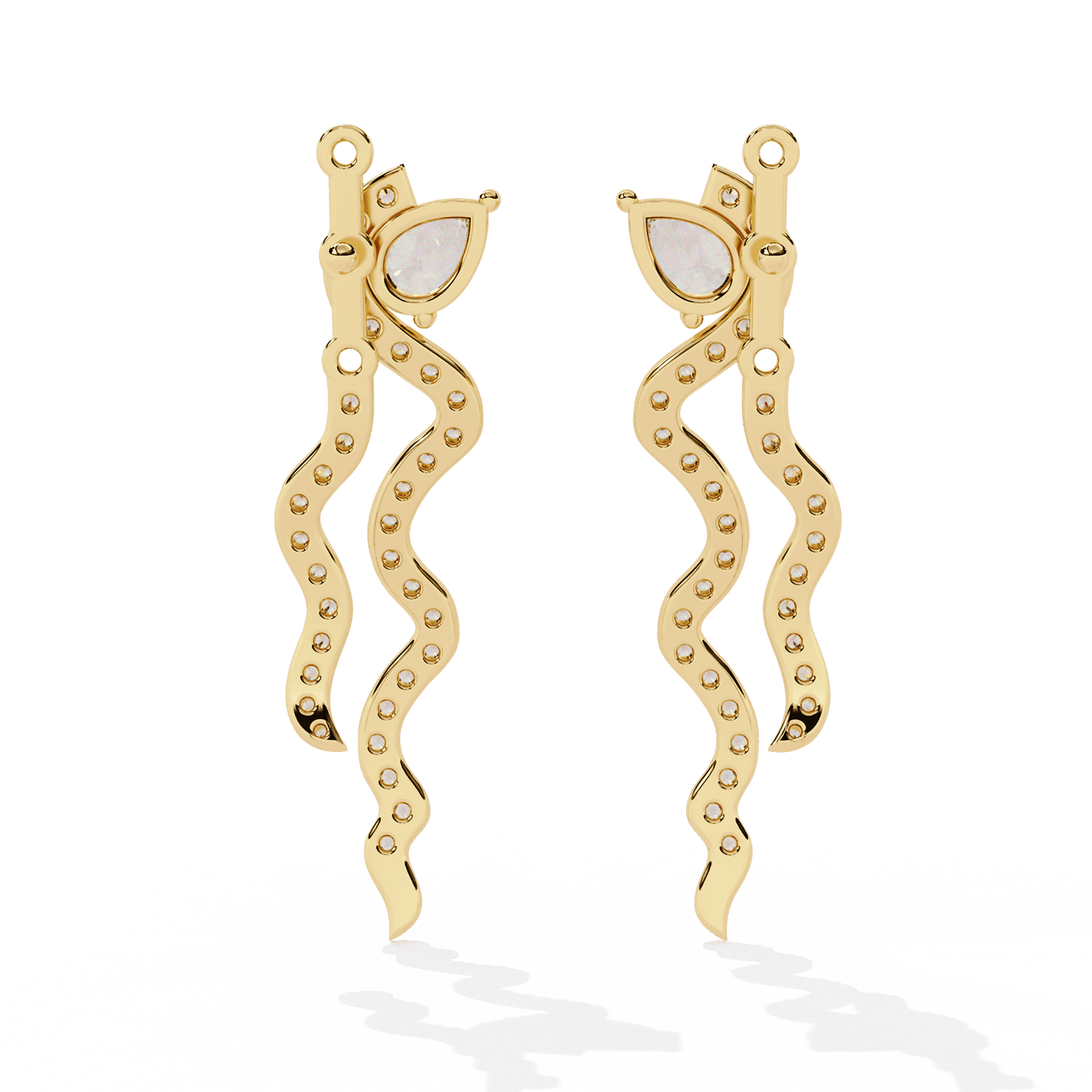 Serpentine Pear Round Earrings