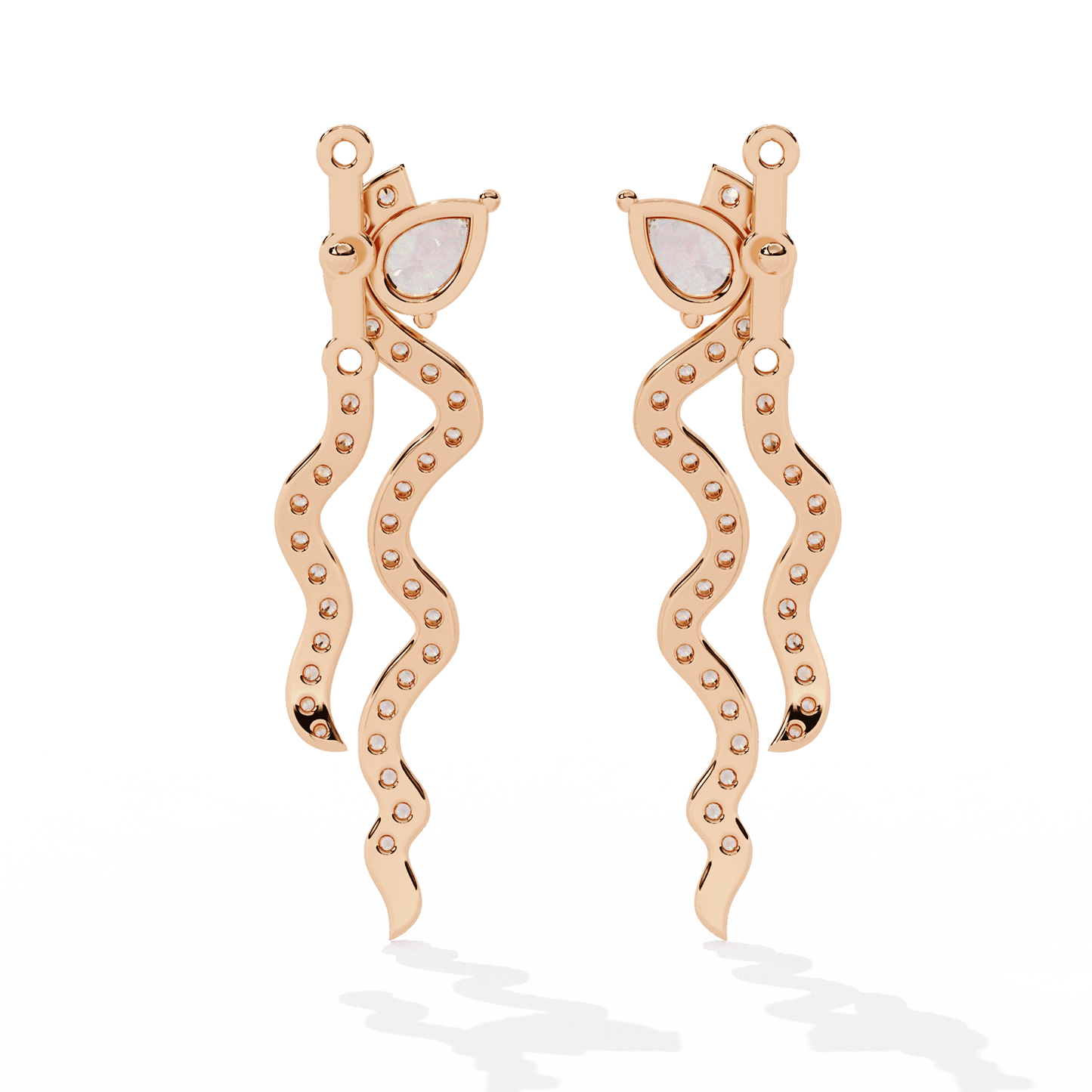 Serpentine Pear Round Earrings