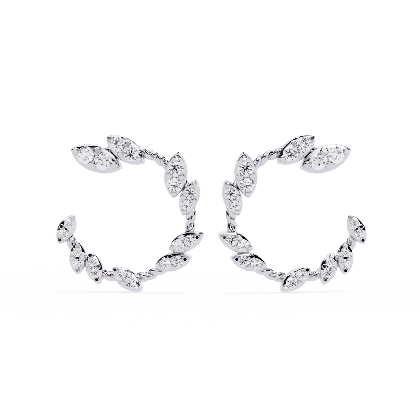 Semi Loop Simmer Diamond Earrings
