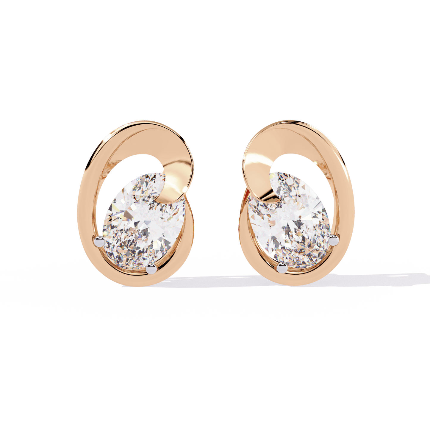 Oval Hugg Solitaire Studs