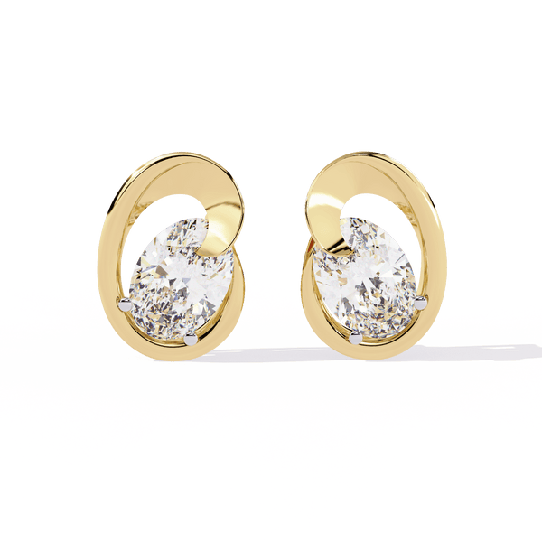 Oval Hugg Solitaire Studs