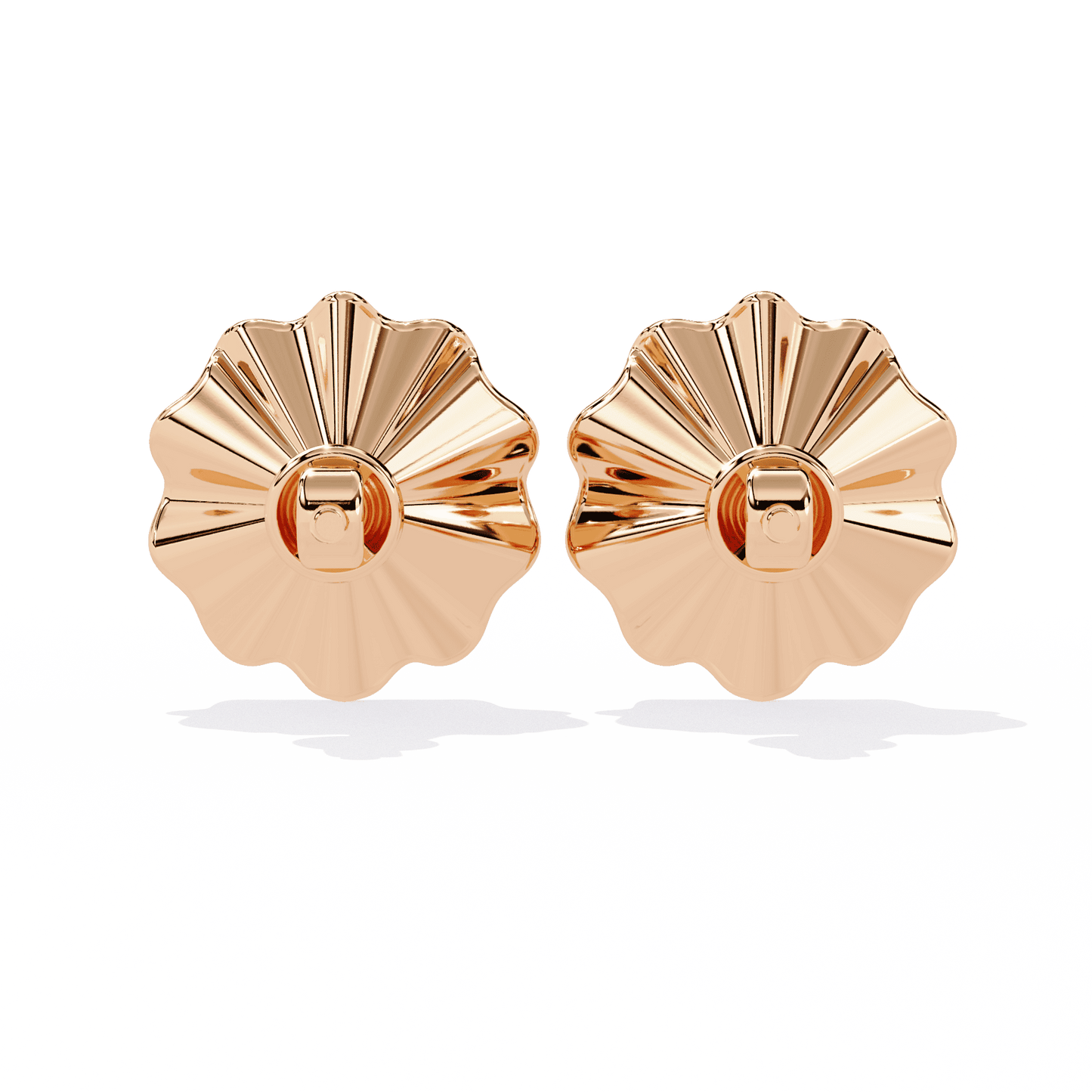 Golden Flower Round Diamond Studs