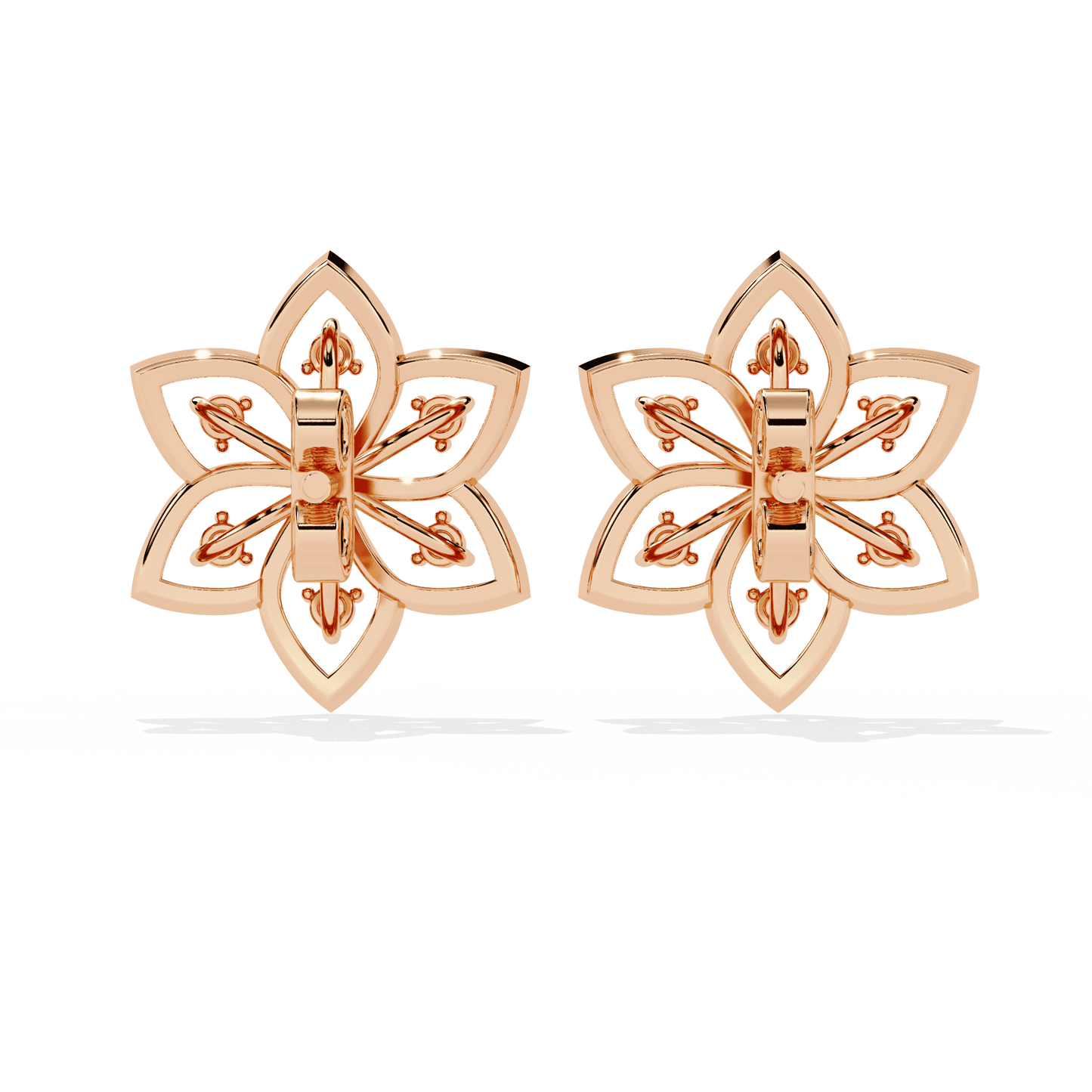 Radiant Flower Petal Diamond Earrings