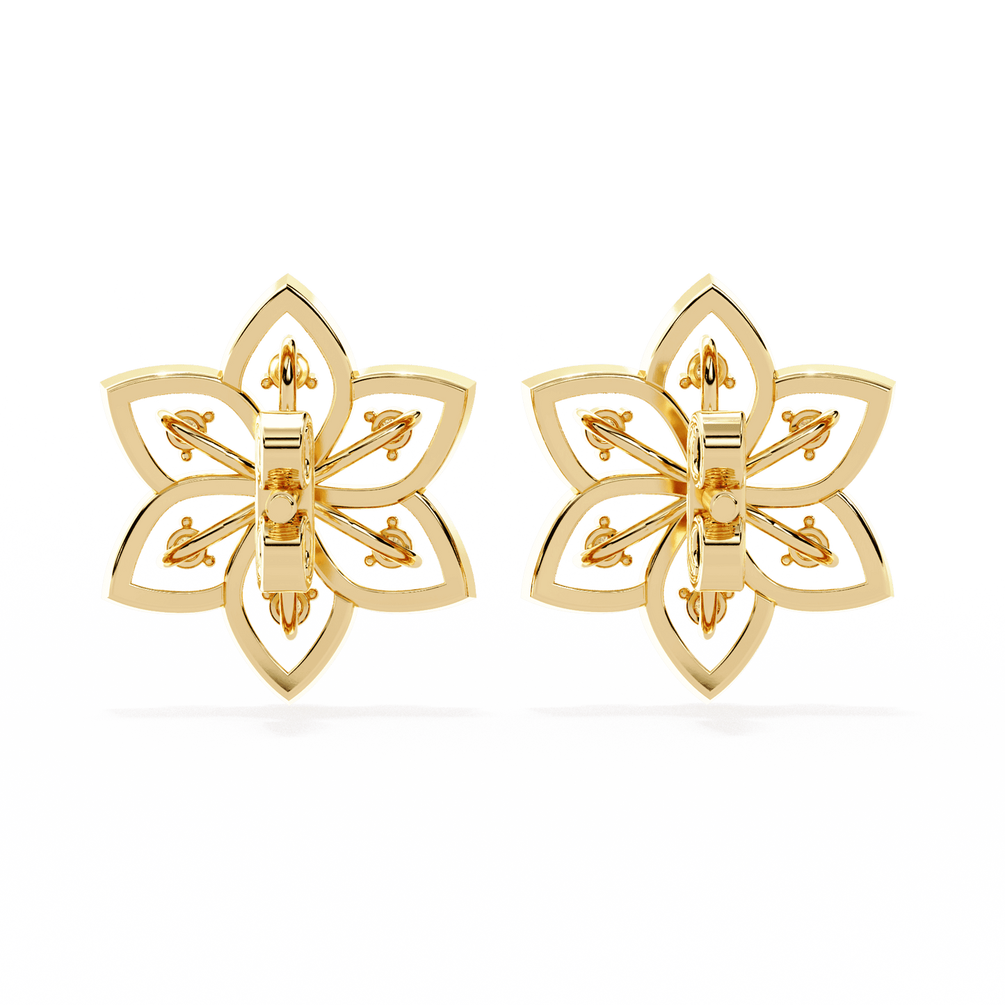 Radiant Flower Petal Diamond Earrings