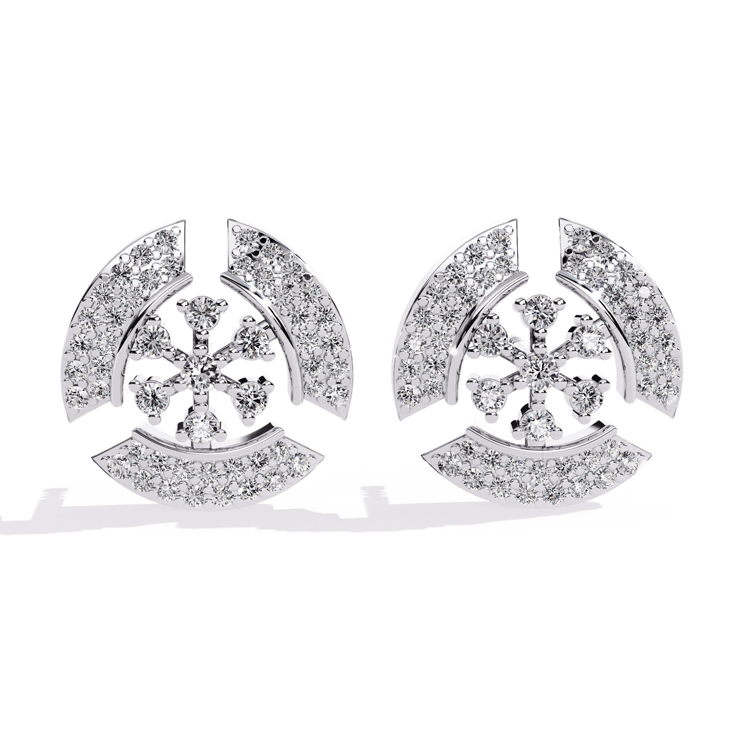 Radial Round Diamond Earrings