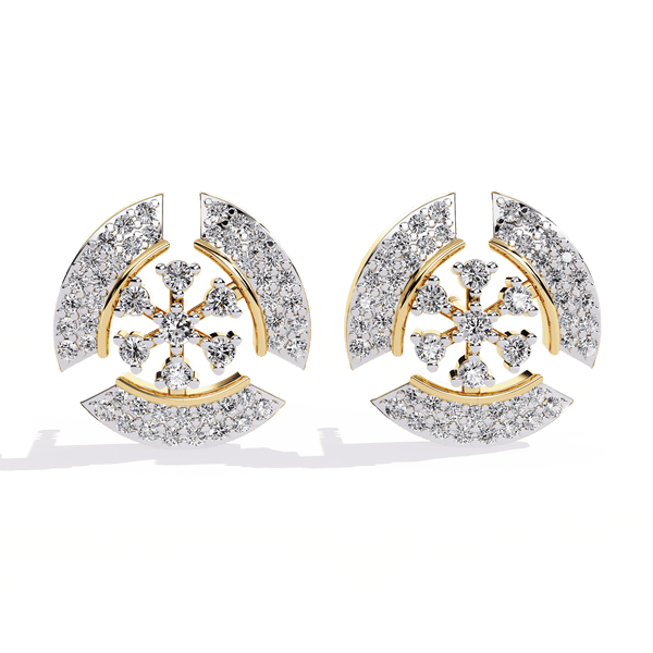 Radial Round Diamond Earrings