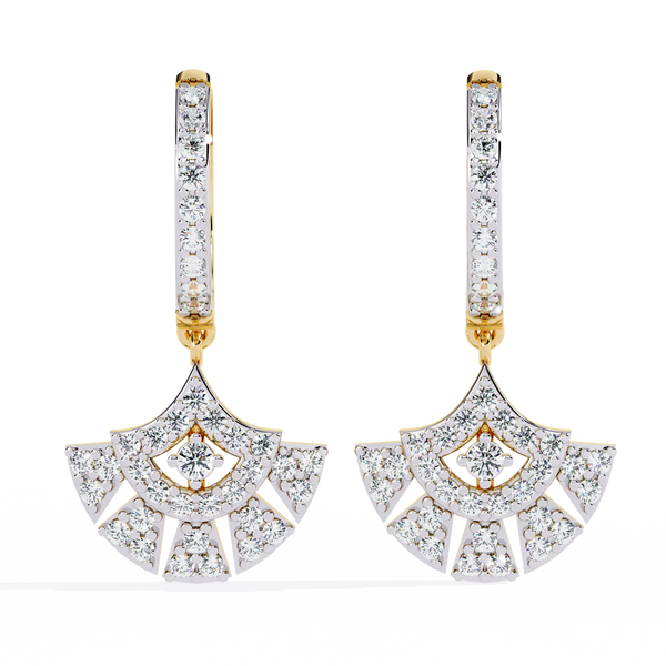 Diamond Fan Dangler Earrings