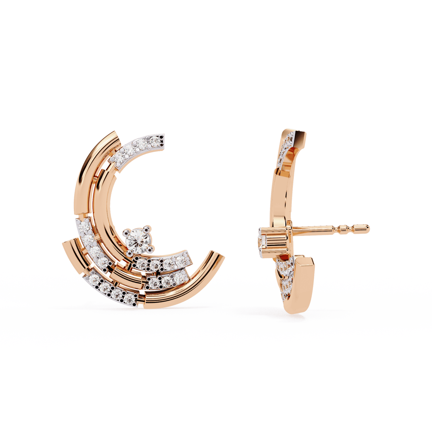 Moon Cradle Diamond Earrings