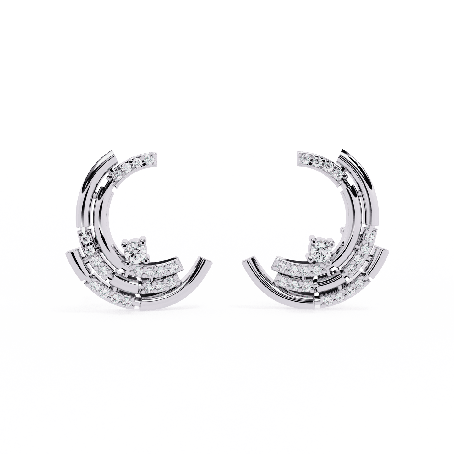 Moon Cradle Diamond Earrings