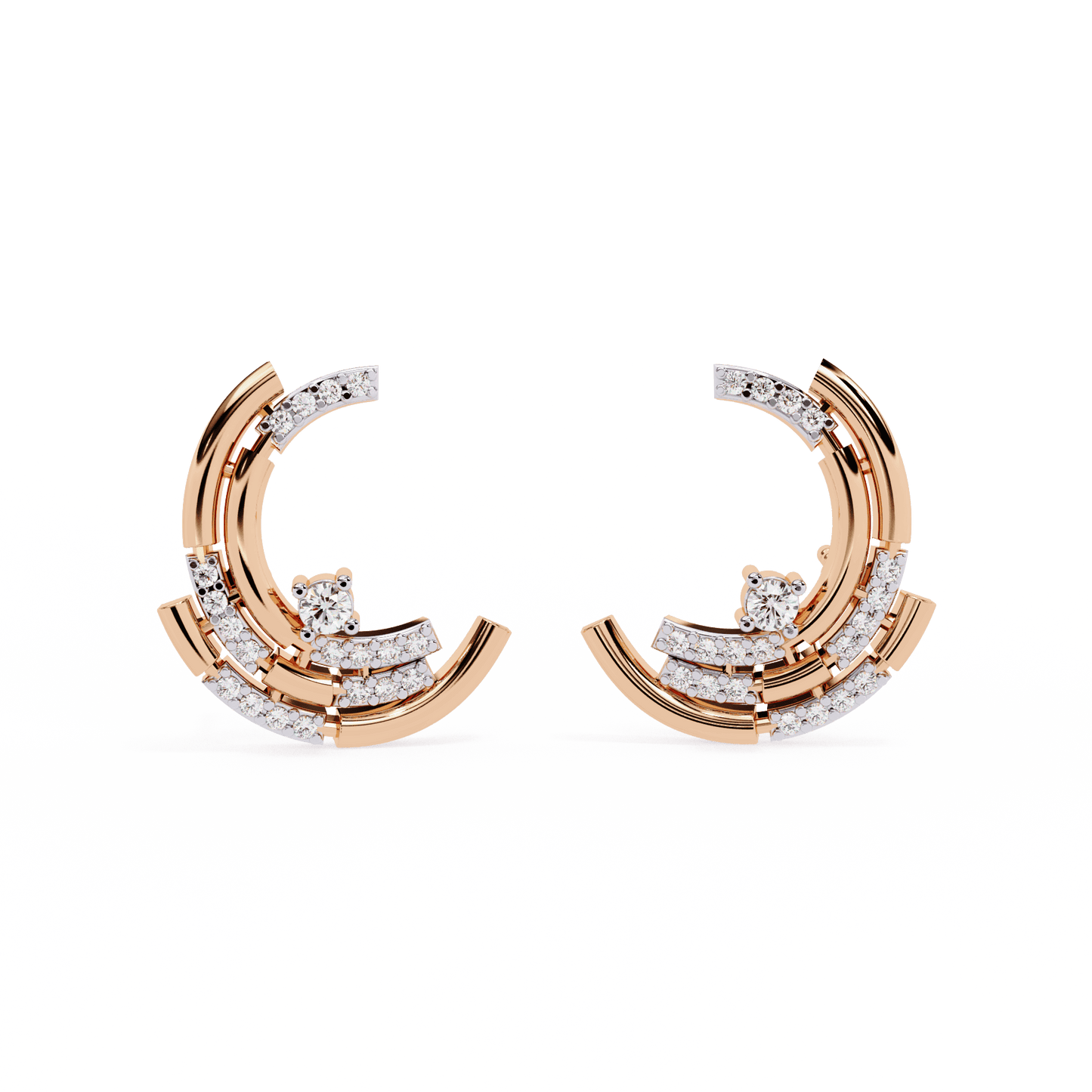 Moon Cradle Diamond Earrings