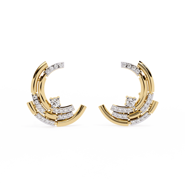 Moon Cradle Diamond Earrings