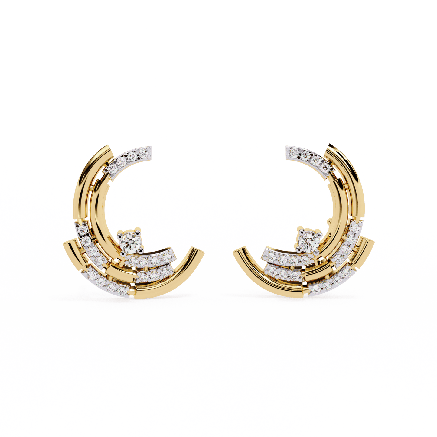 Moon Cradle Diamond Earrings