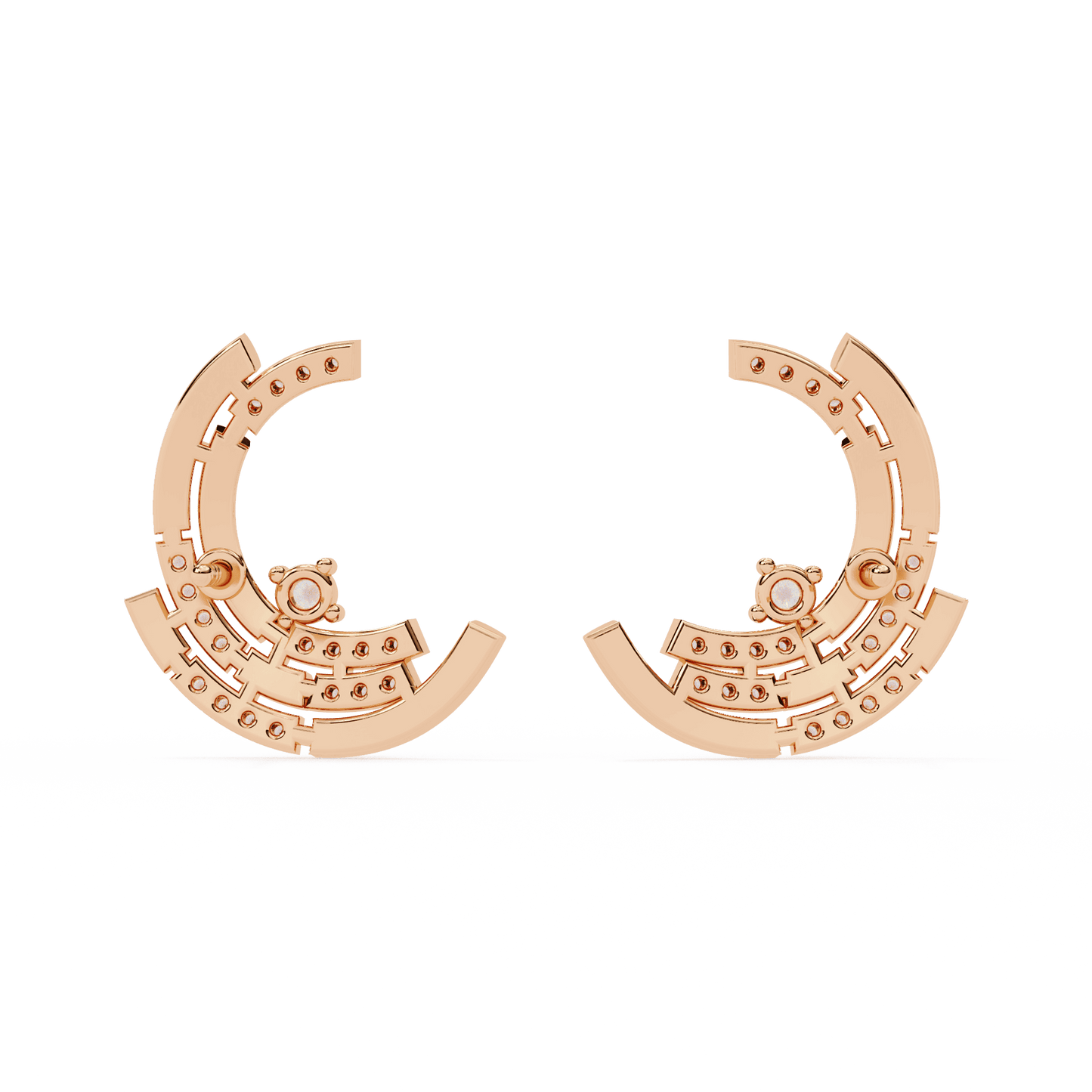 Moon Cradle Diamond Earrings