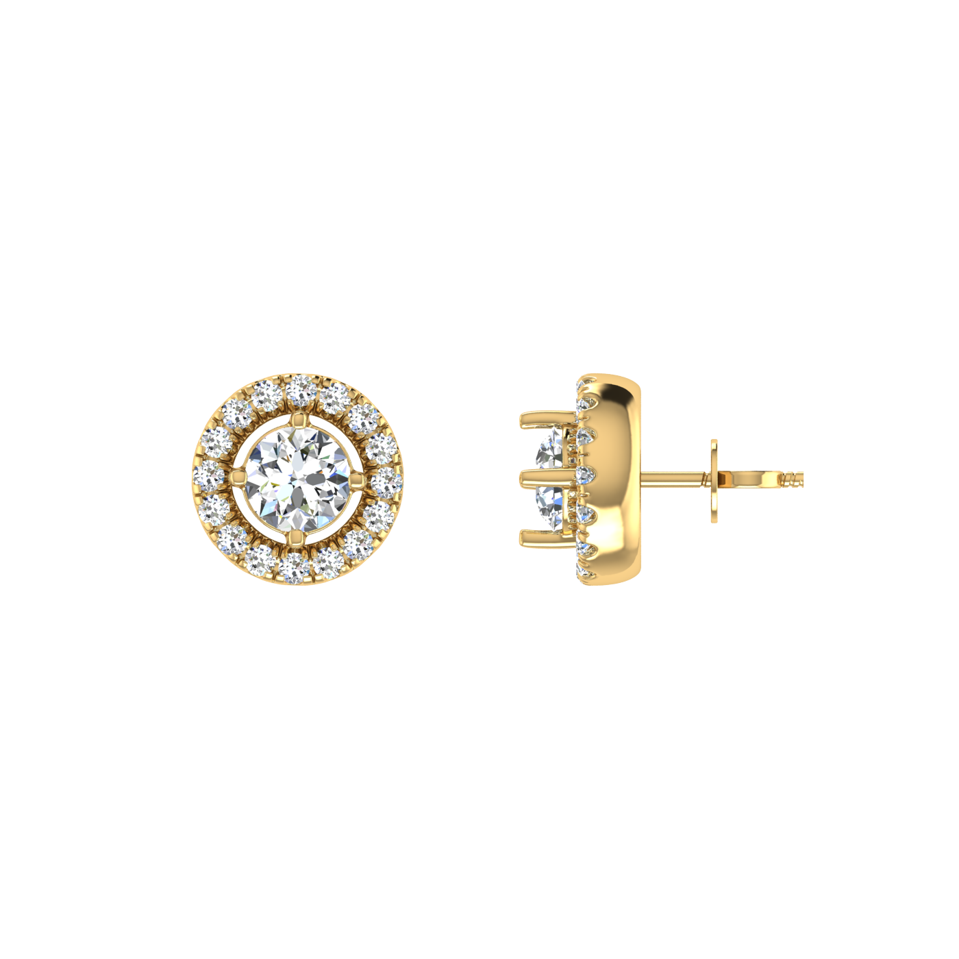 Light Weight Daily Wear Diamond Halo Pendant Set