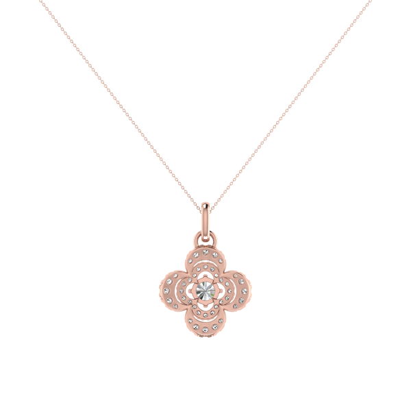 Lilly Petals Round Diamond Pendant