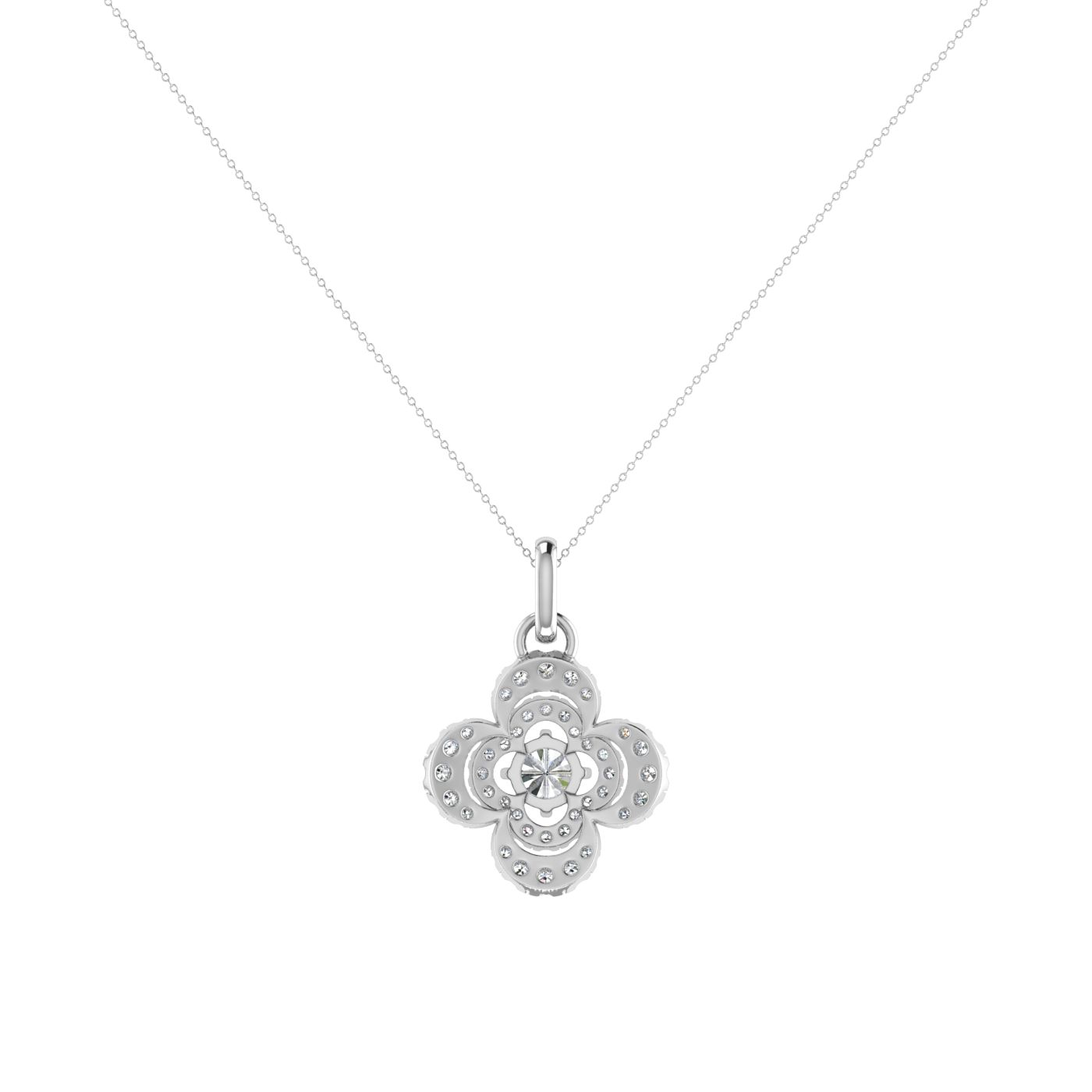 Lilly Petals Round Diamond Pendant Set