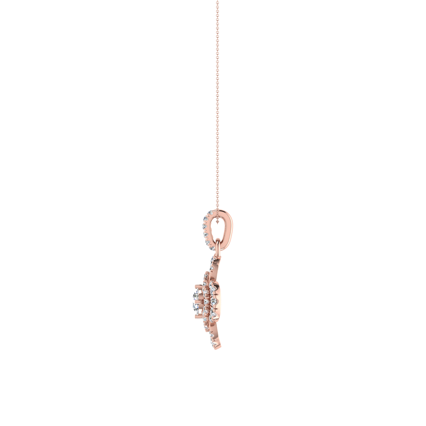 Lilly Petals Round Diamond Pendant Set
