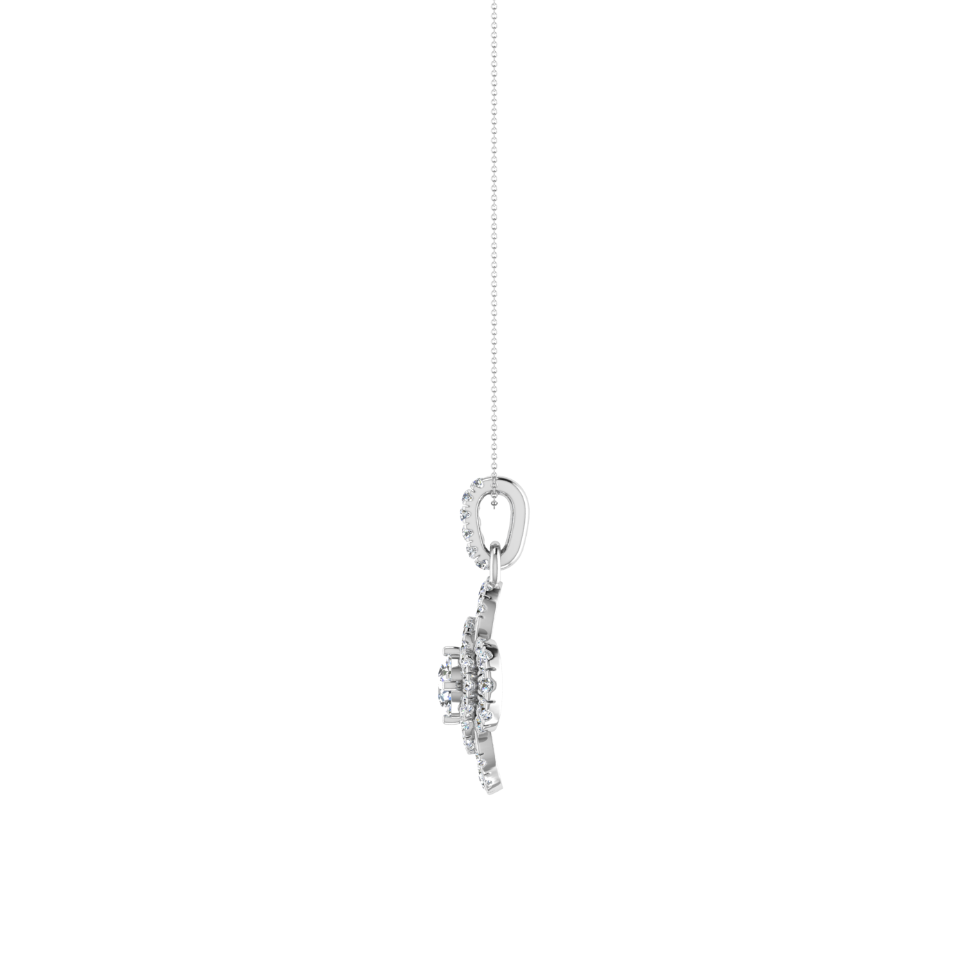 Lilly Petals Round Diamond Pendant Set