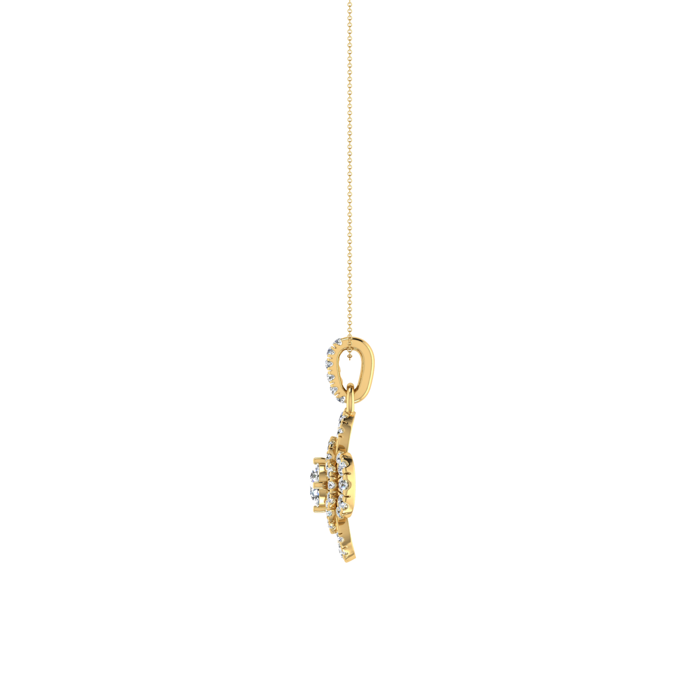 Lilly Petals Round Diamond Pendant Set