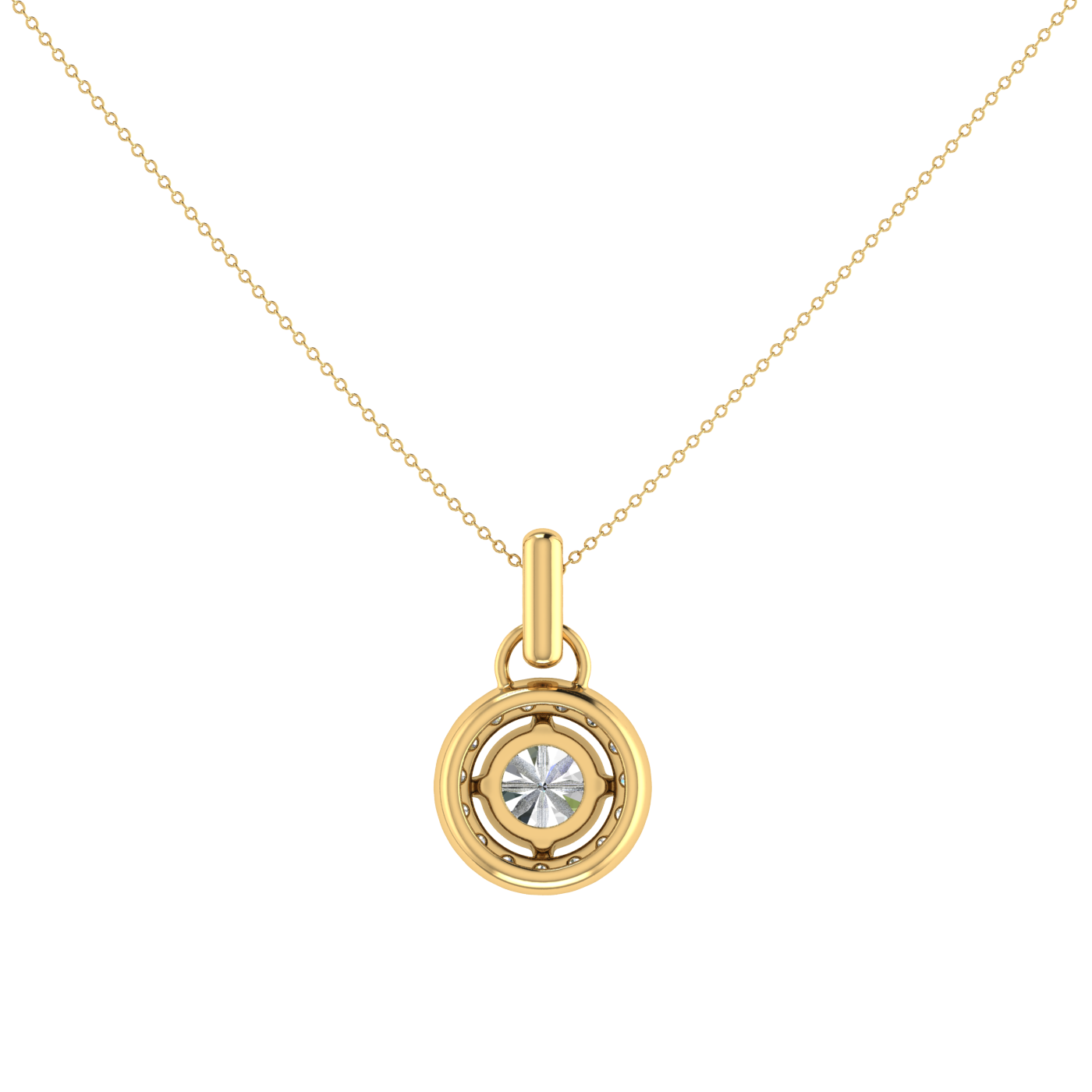 Light Weight Daily Wear Diamond Halo Pendant