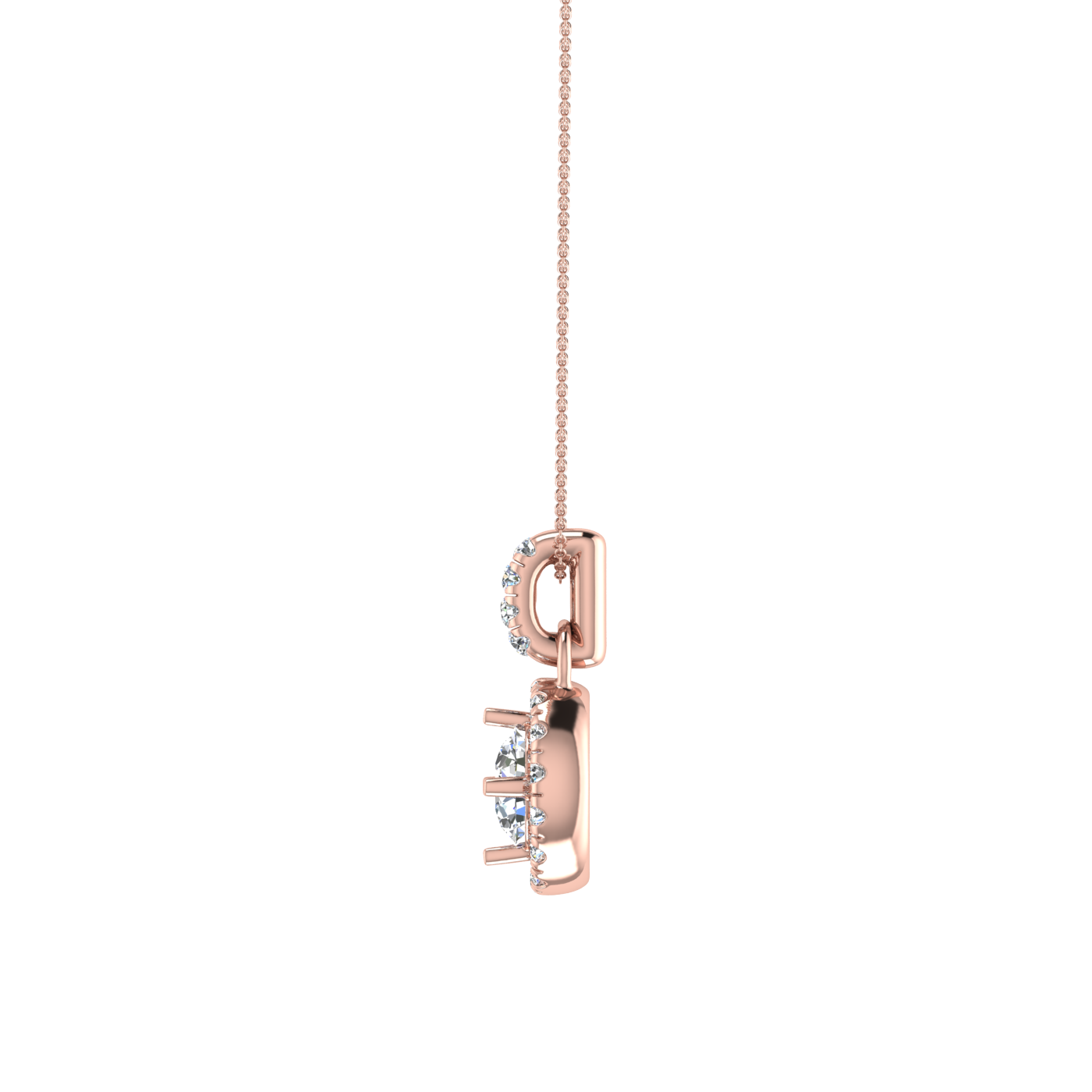 Light Weight Daily Wear Diamond Halo Pendant