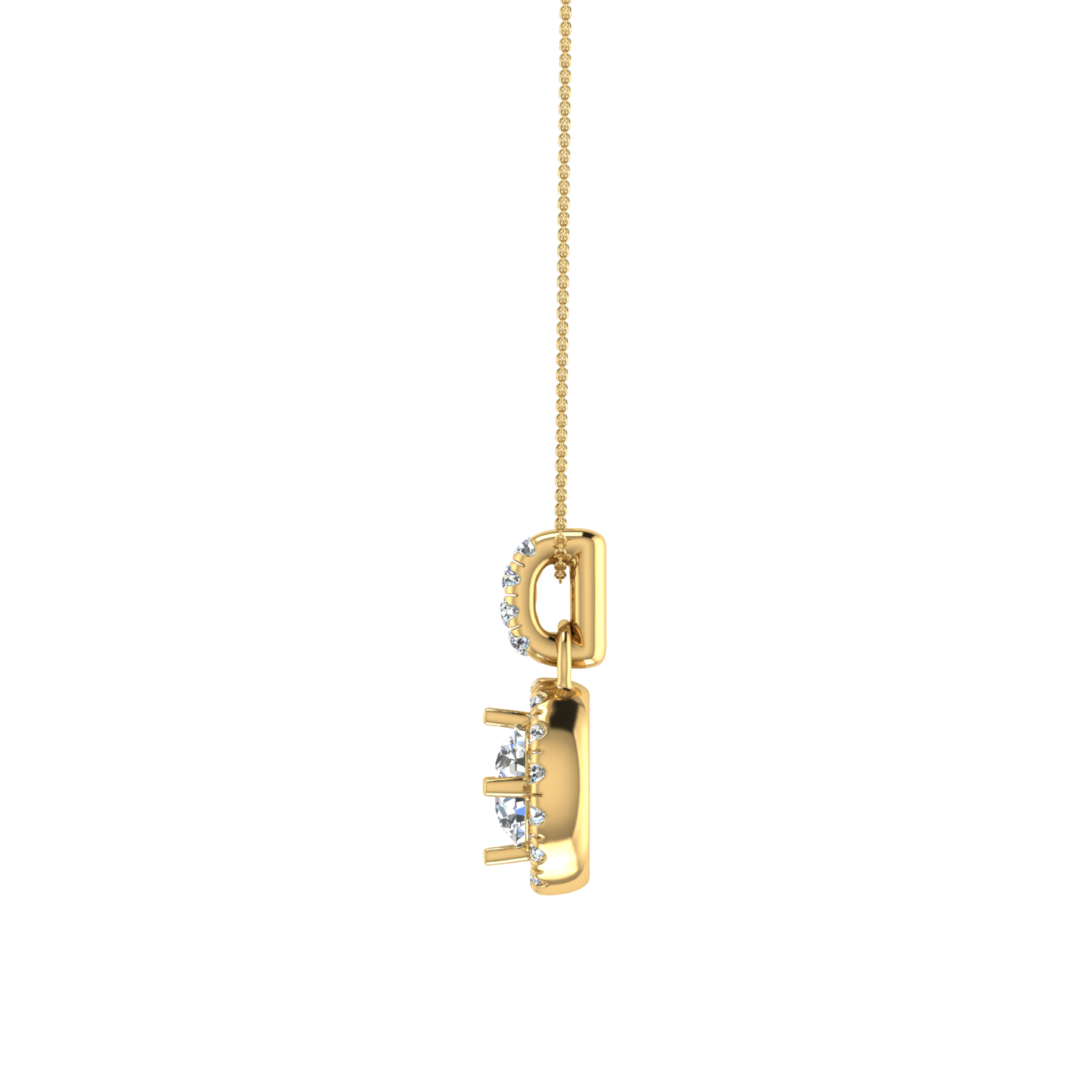 Light Weight Daily Wear Diamond Halo Pendant