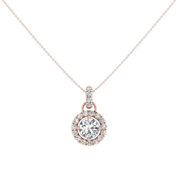 Light Weight Daily Wear Diamond Halo Pendant