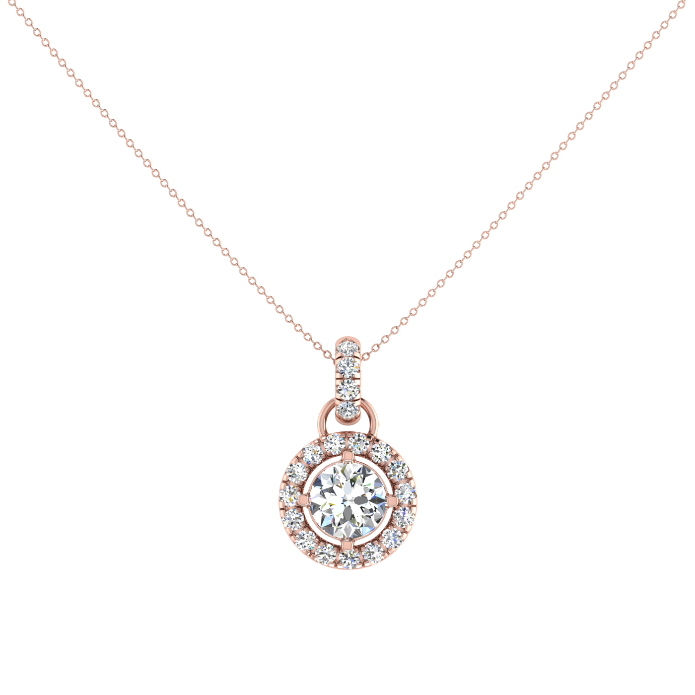 Light Weight Daily Wear Diamond Halo Pendant