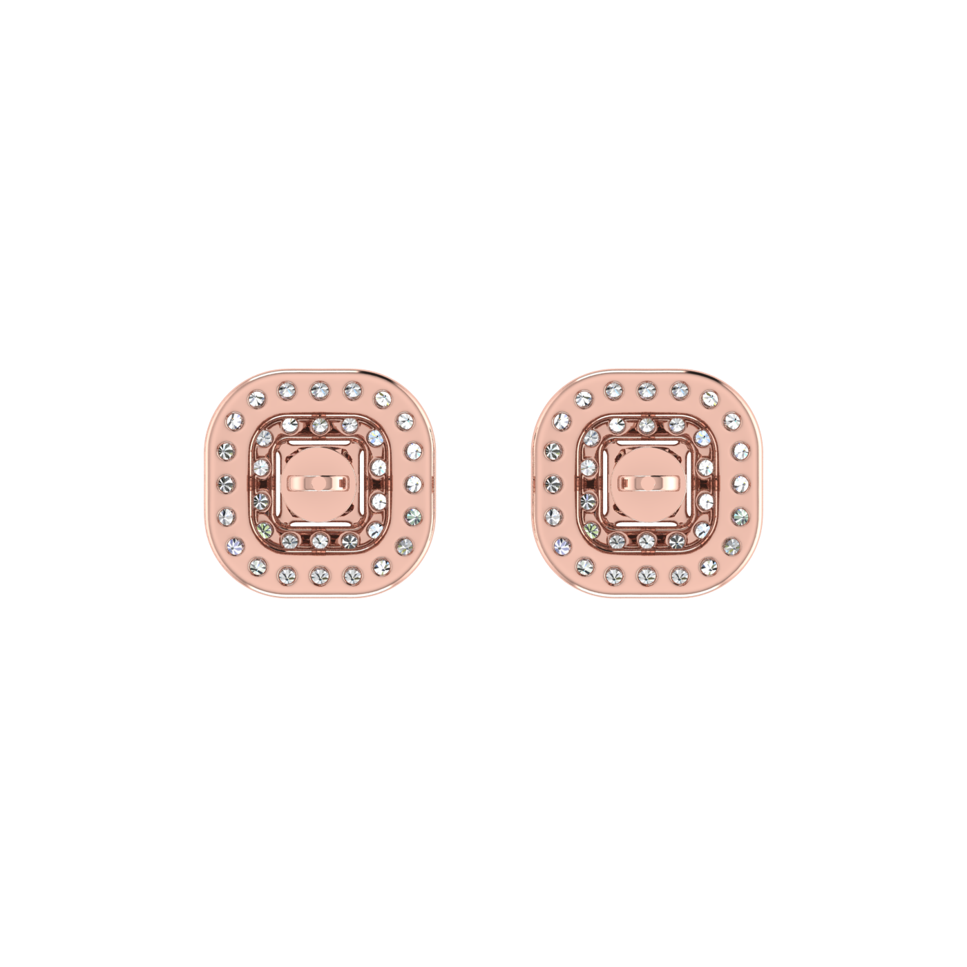 Beautiful Double Halo Centre Emerald Diamond Pendant Set
