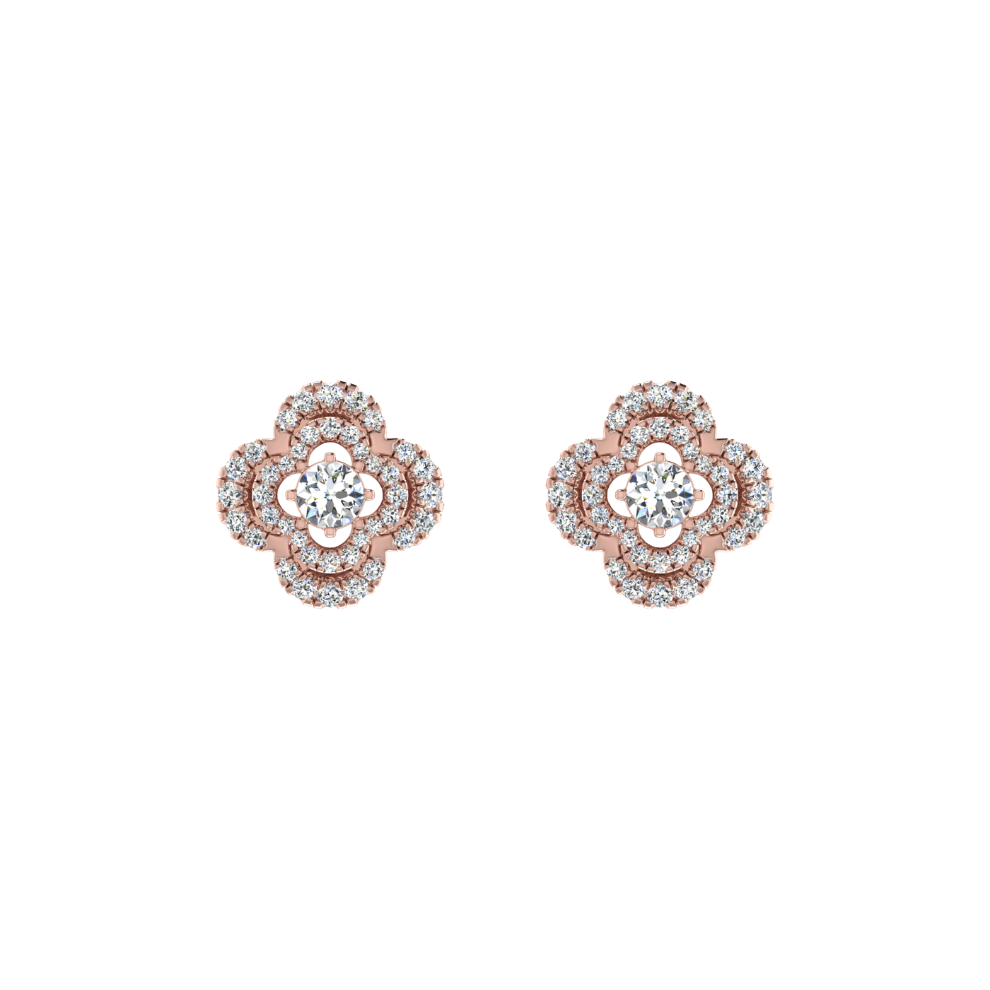 Lilly Petals Round Diamond Pendant Set