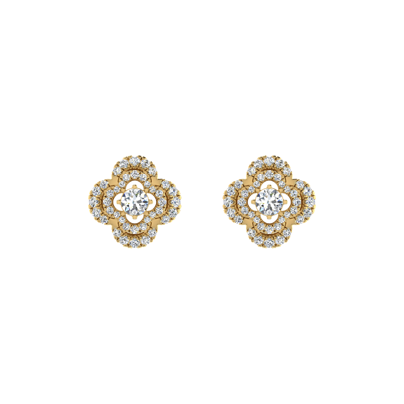 Lilly Petals Round Diamond Pendant Set