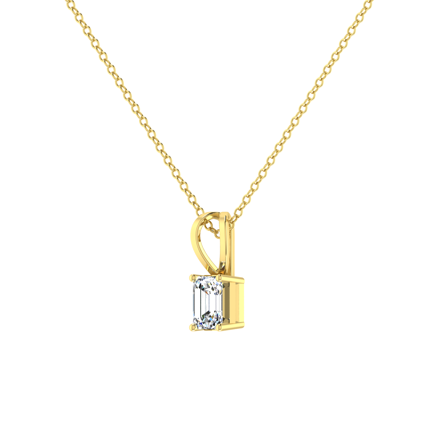 Plush Beauty 1 Carat Emerald Cut Solitaire Pendant