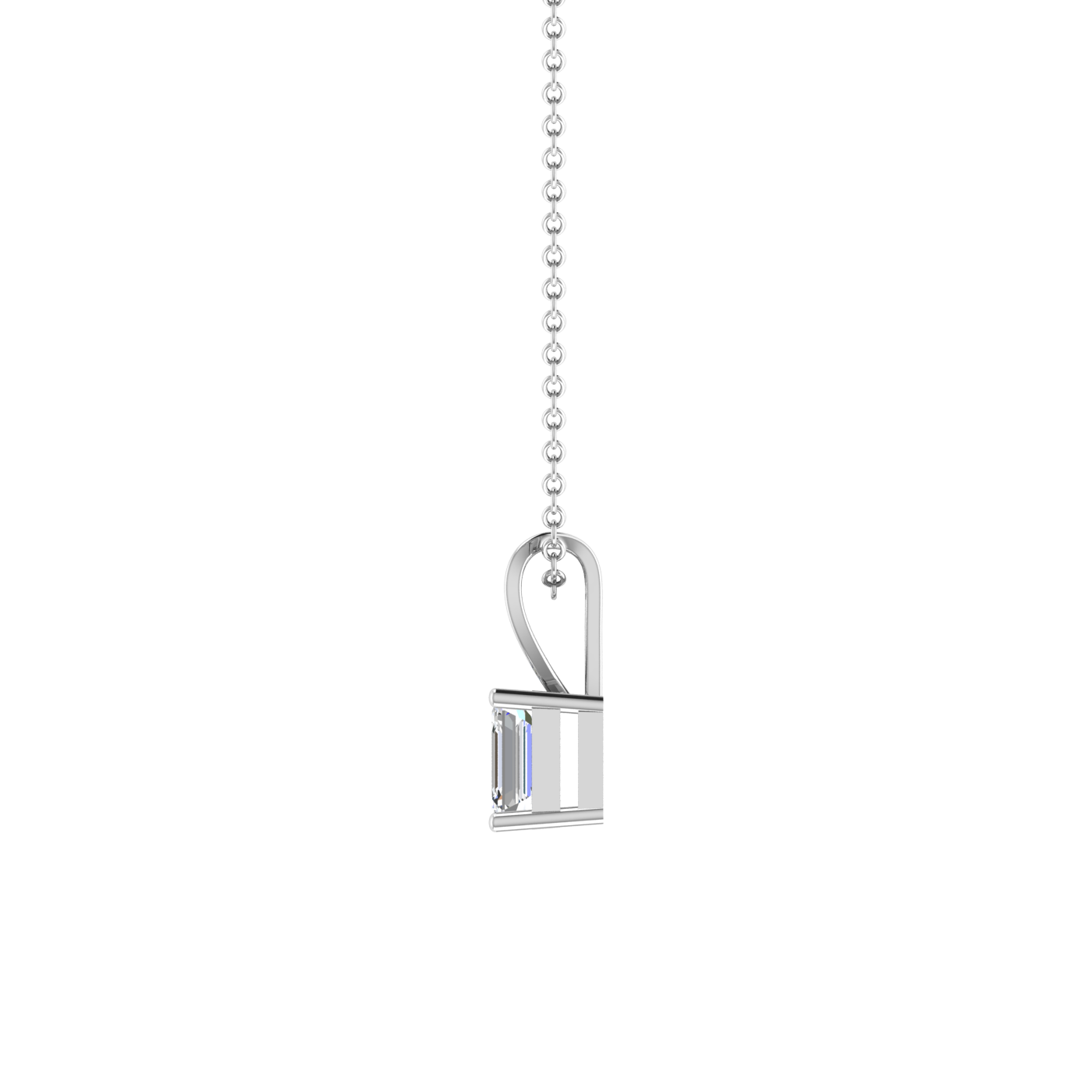 Plush Beauty 1 Carat Emerald Cut Solitaire Pendant