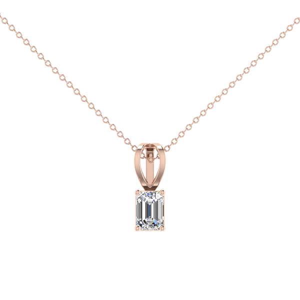 Plush Beauty 1 Carat Emerald Cut Solitaire Pendant