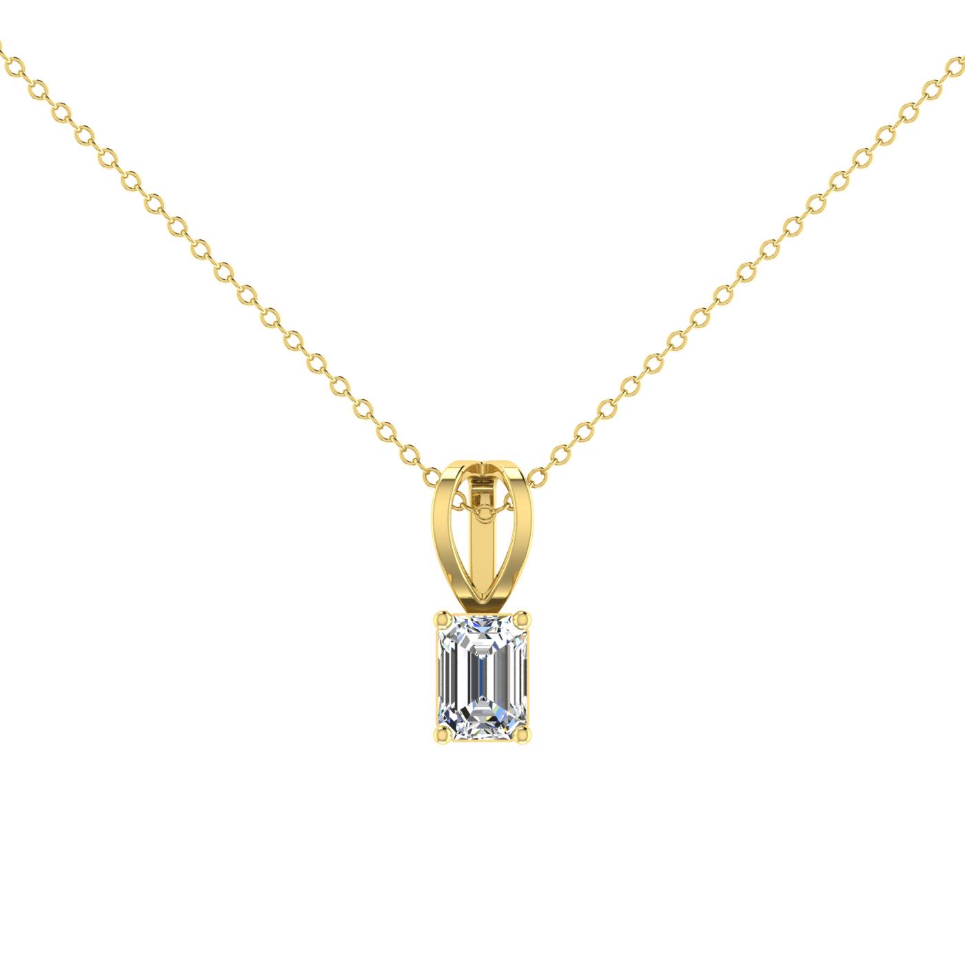 Plush Beauty 1 Carat Emerald Cut Solitaire Pendant