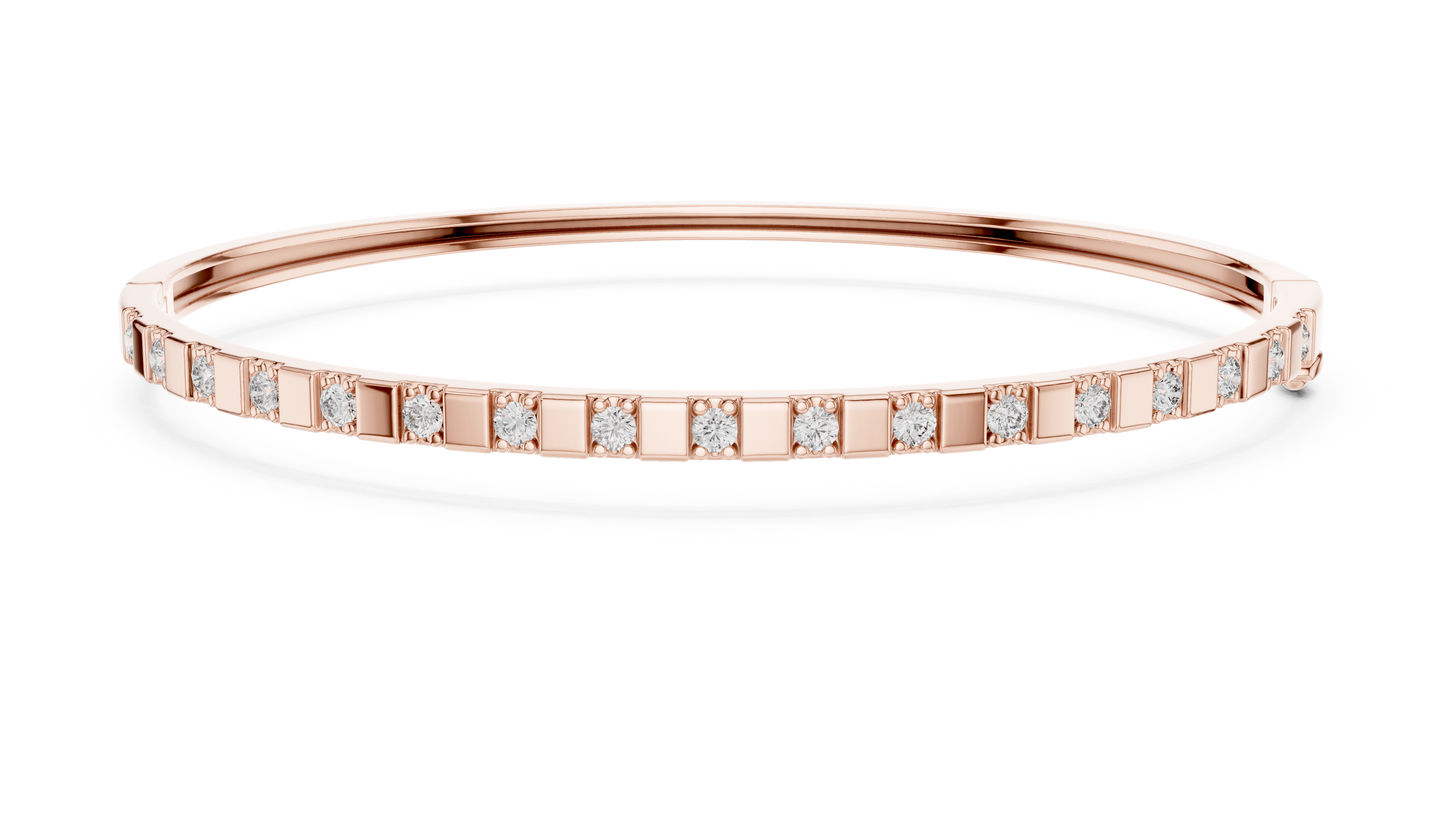 Subtle Gold and Diamond Bangle