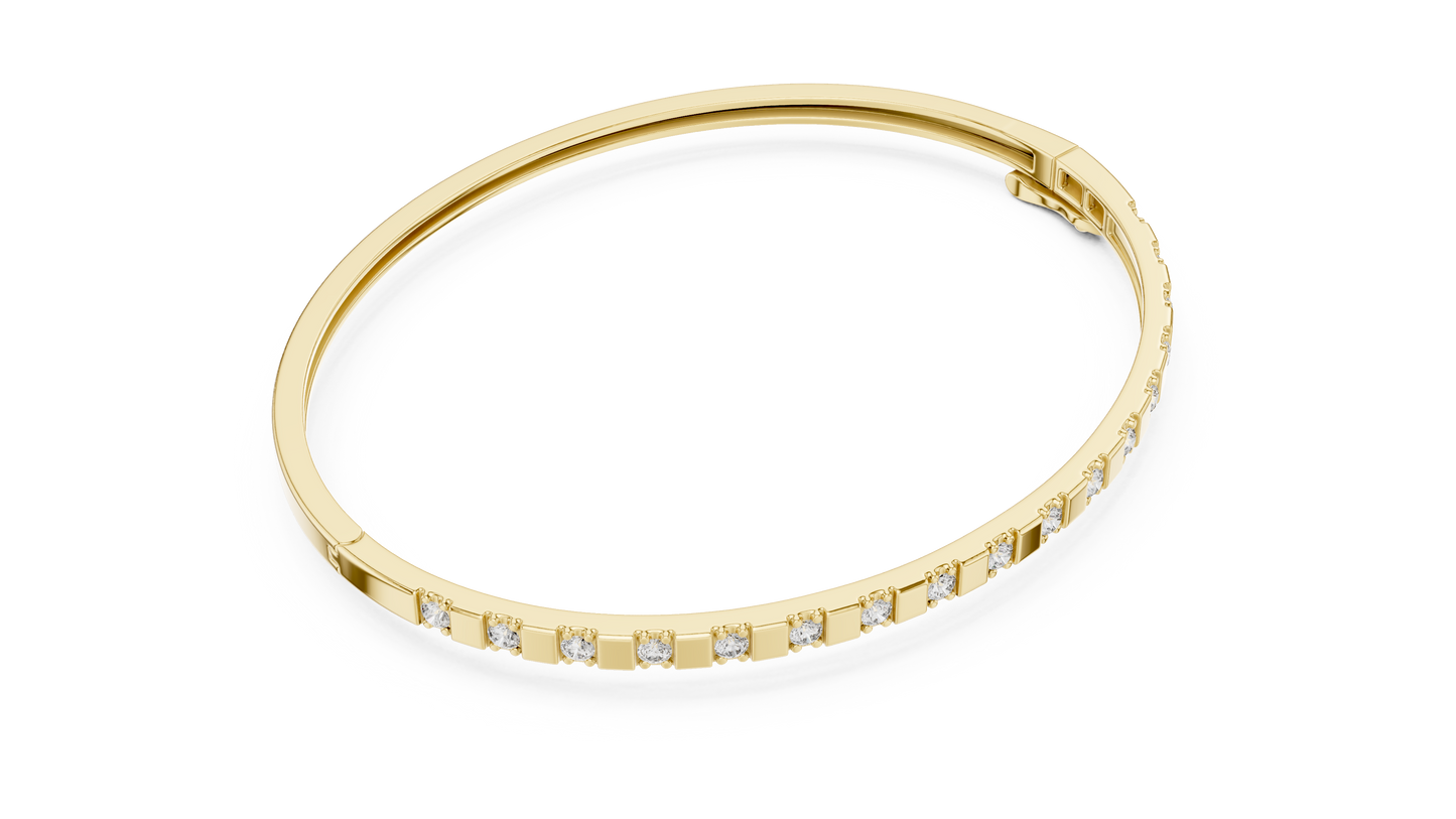 Subtle Gold and Diamond Bangle