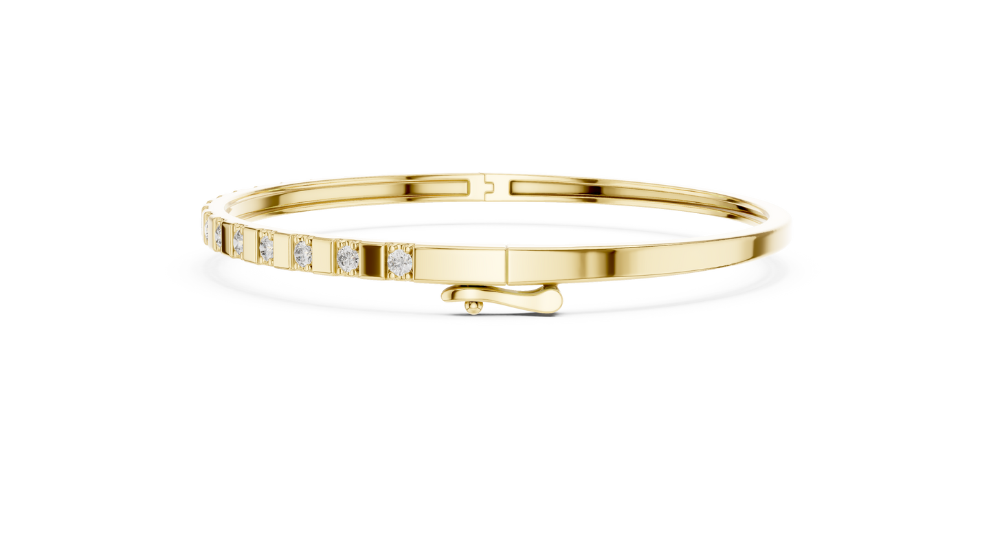 Subtle Gold and Diamond Bangle