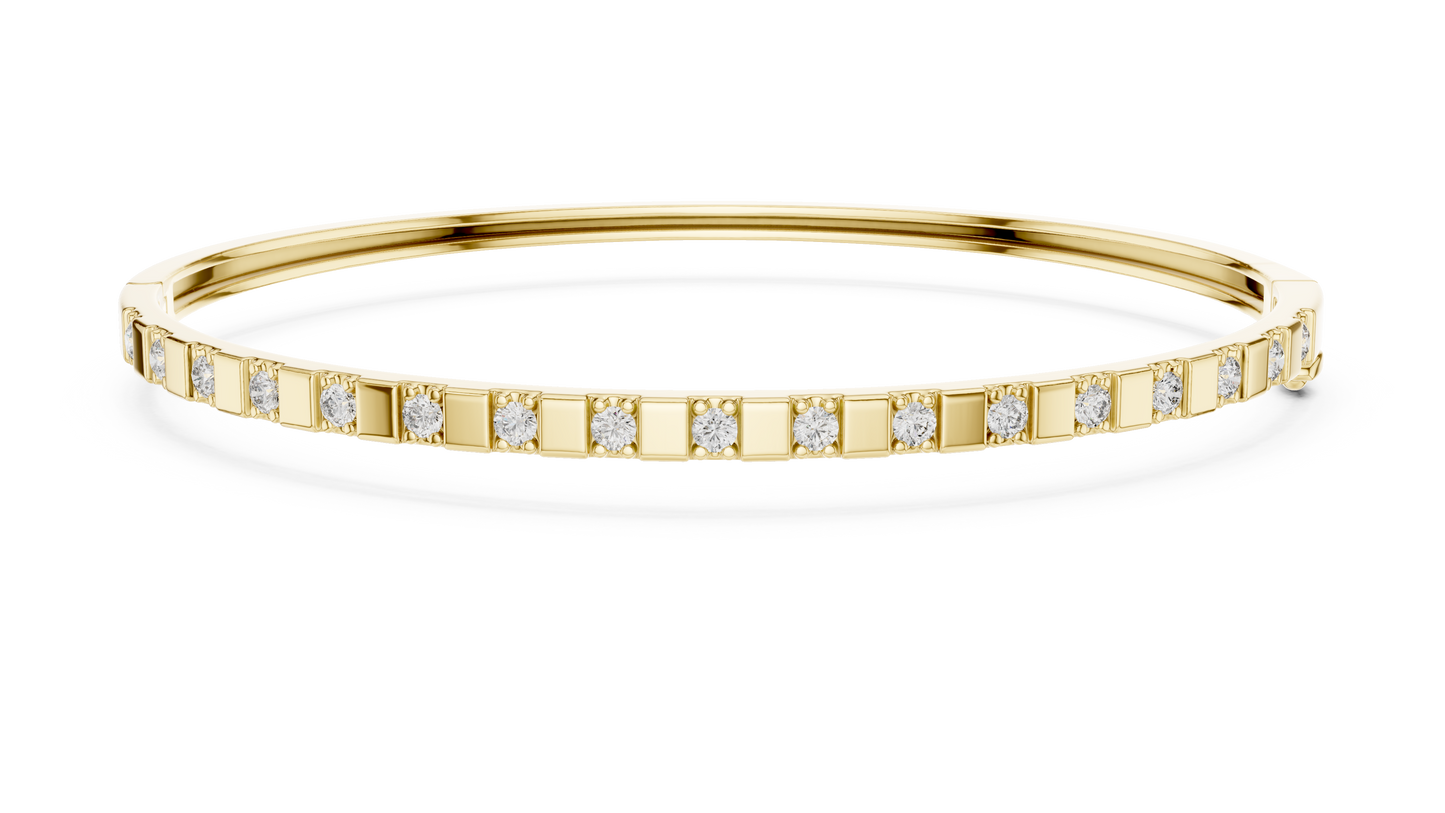 Subtle Gold and Diamond Bangle