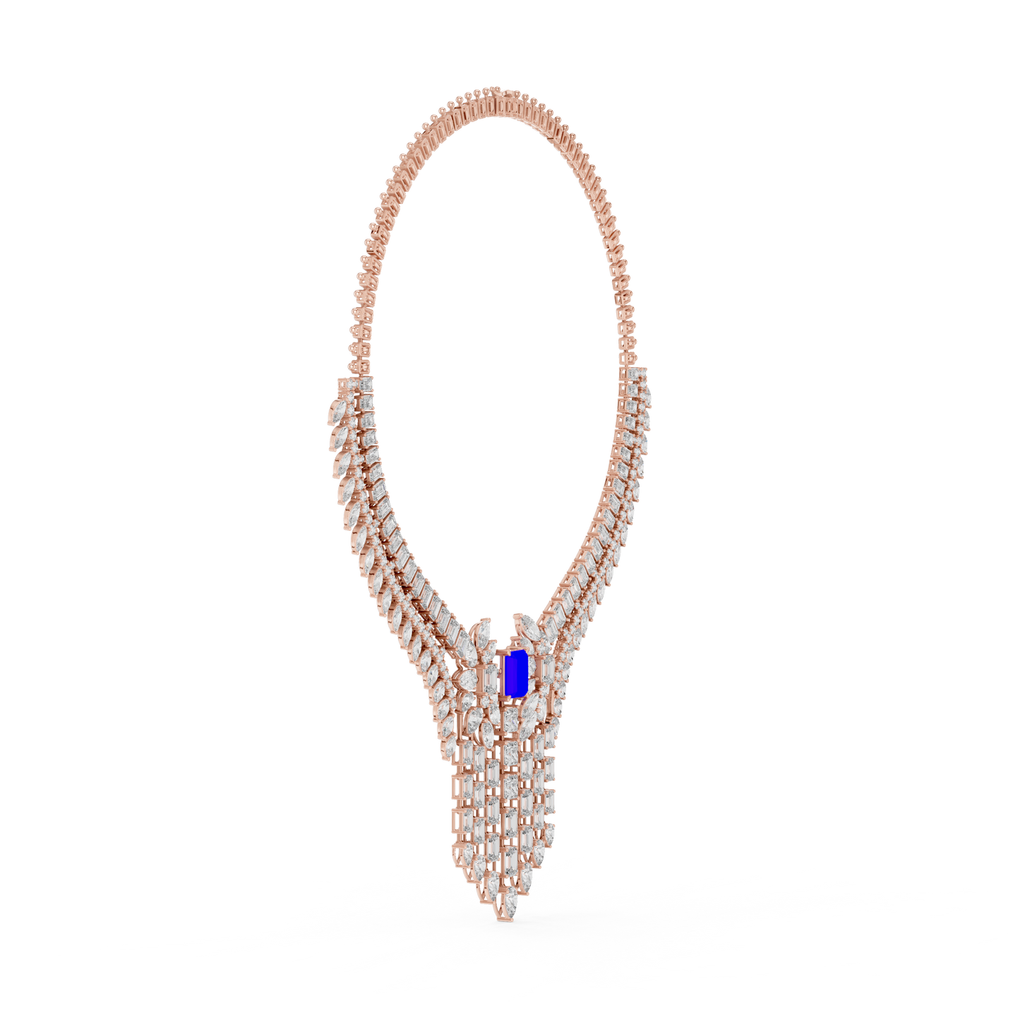 Majestic Royal Sapphire & Diamond Bridal Necklace - Price On Request
