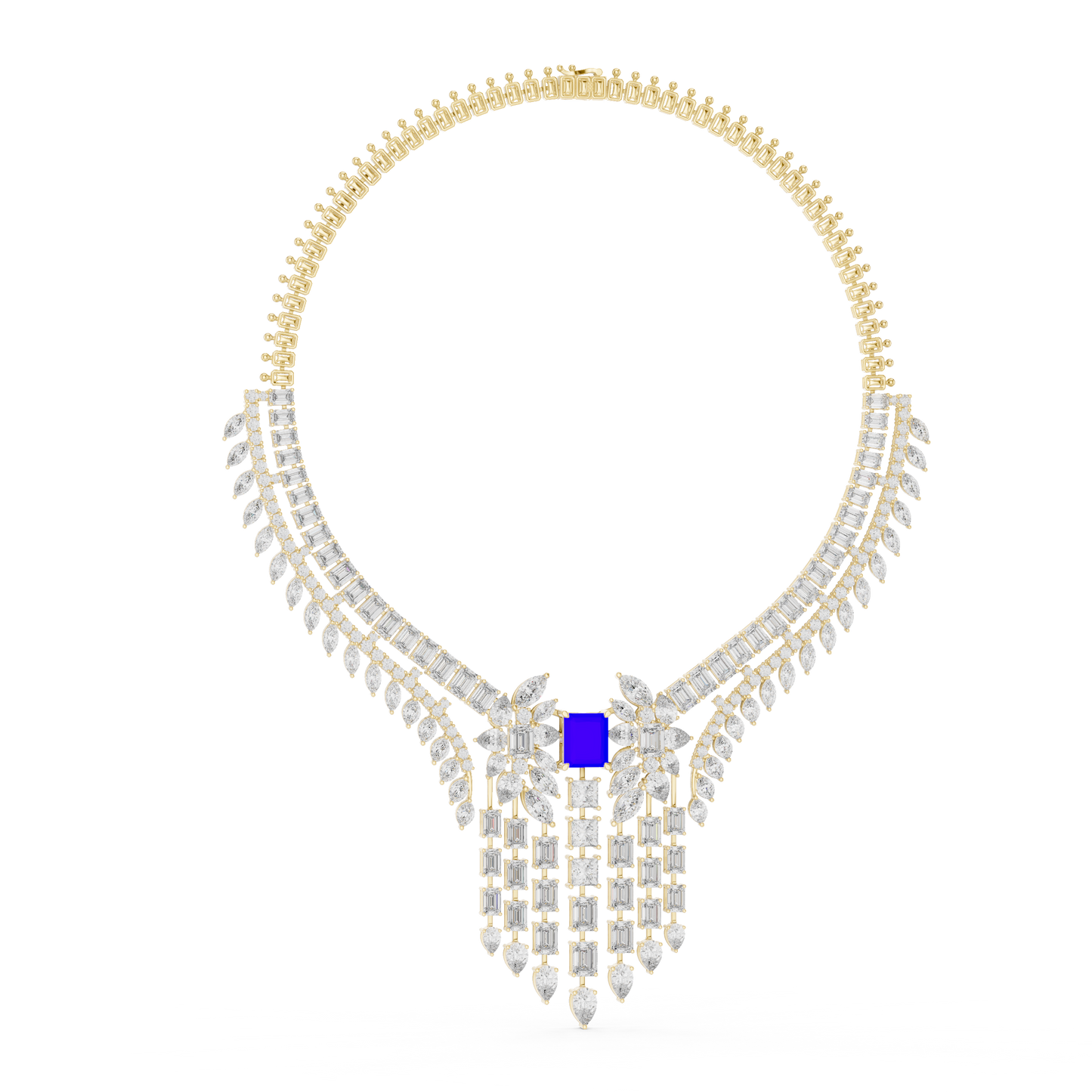 Majestic Royal Sapphire & Diamond Bridal Necklace - Price On Request