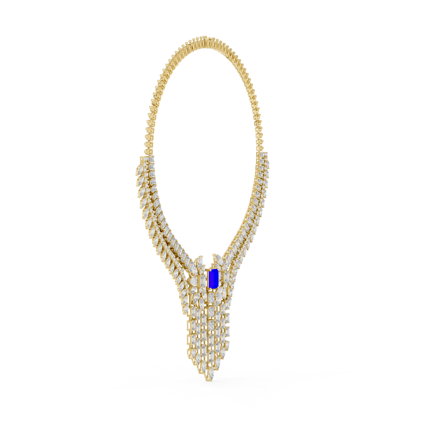 Majestic Royal Sapphire & Diamond Bridal Necklace - Price On Request