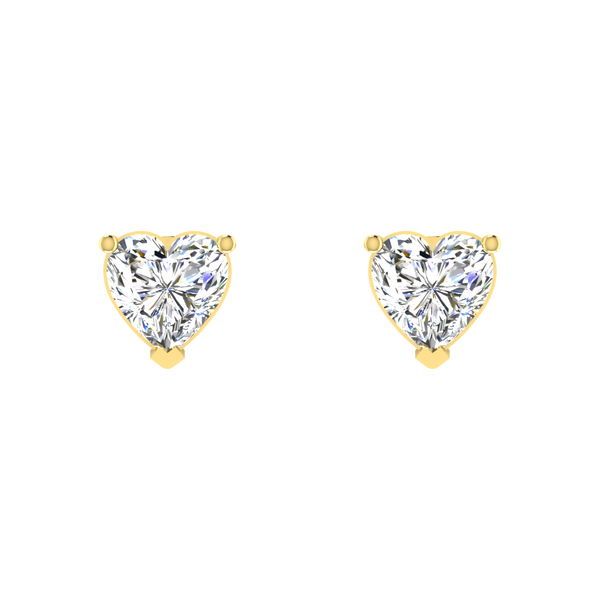 Twinning Hearts 0.5 Carat Each Solitaire Stud Earrings