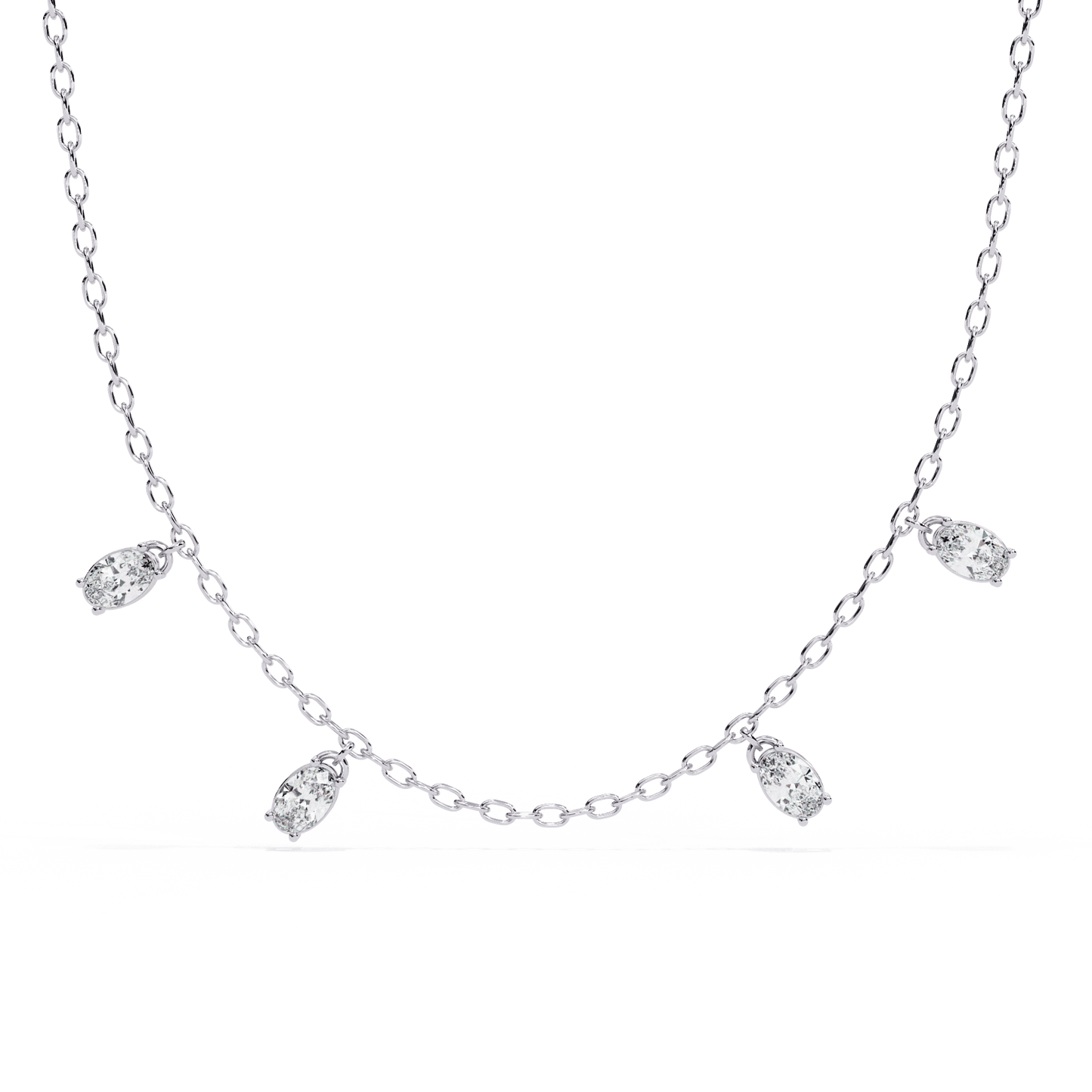 Delicate Diamond Drops Necklace