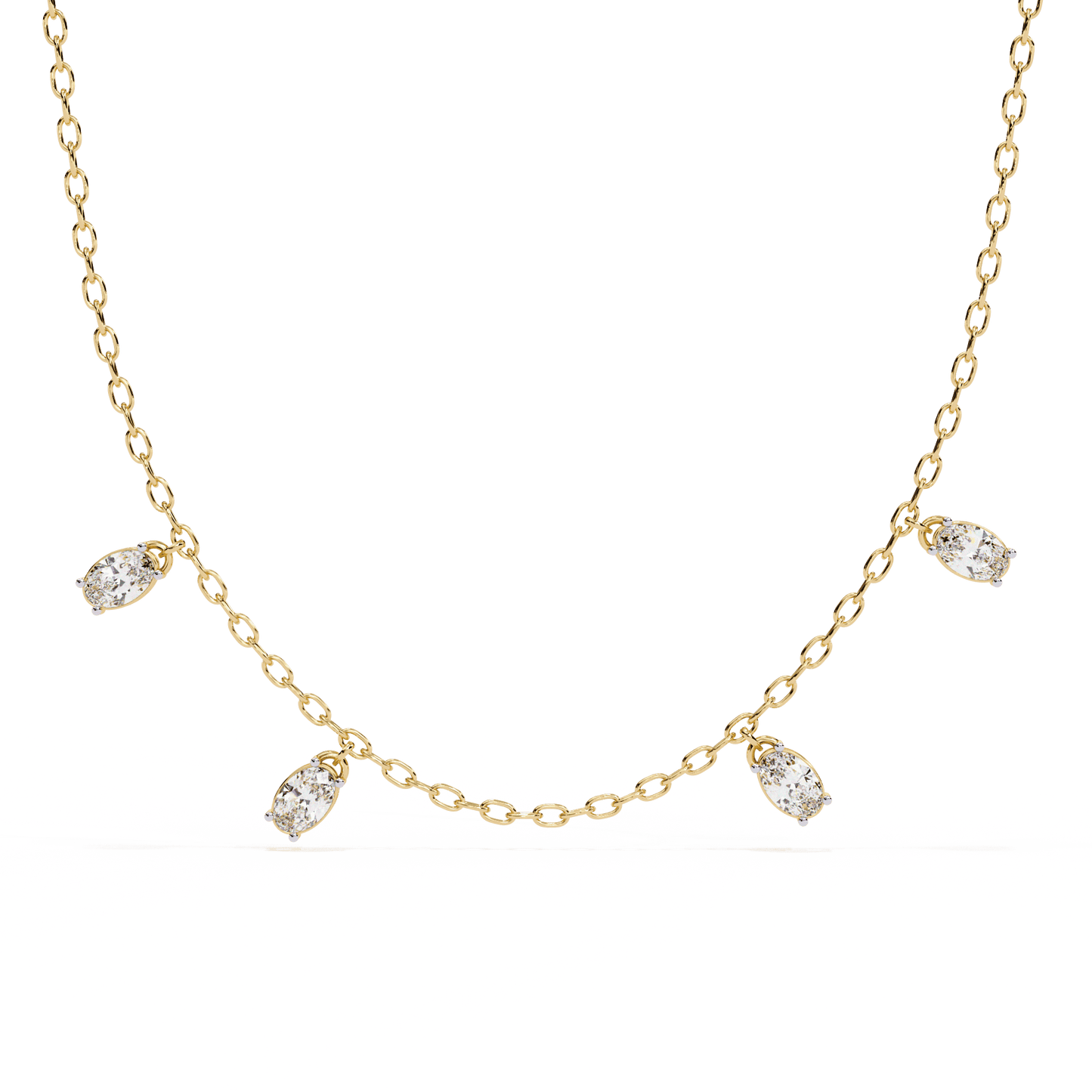 Delicate Diamond Drops Necklace