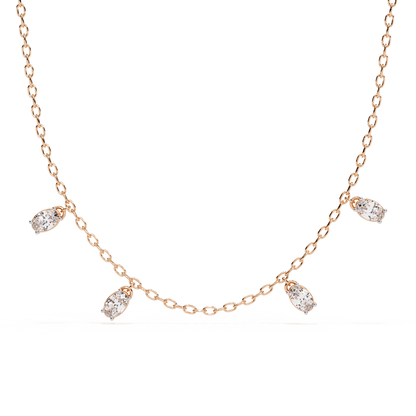 Delicate Diamond Drops Necklace