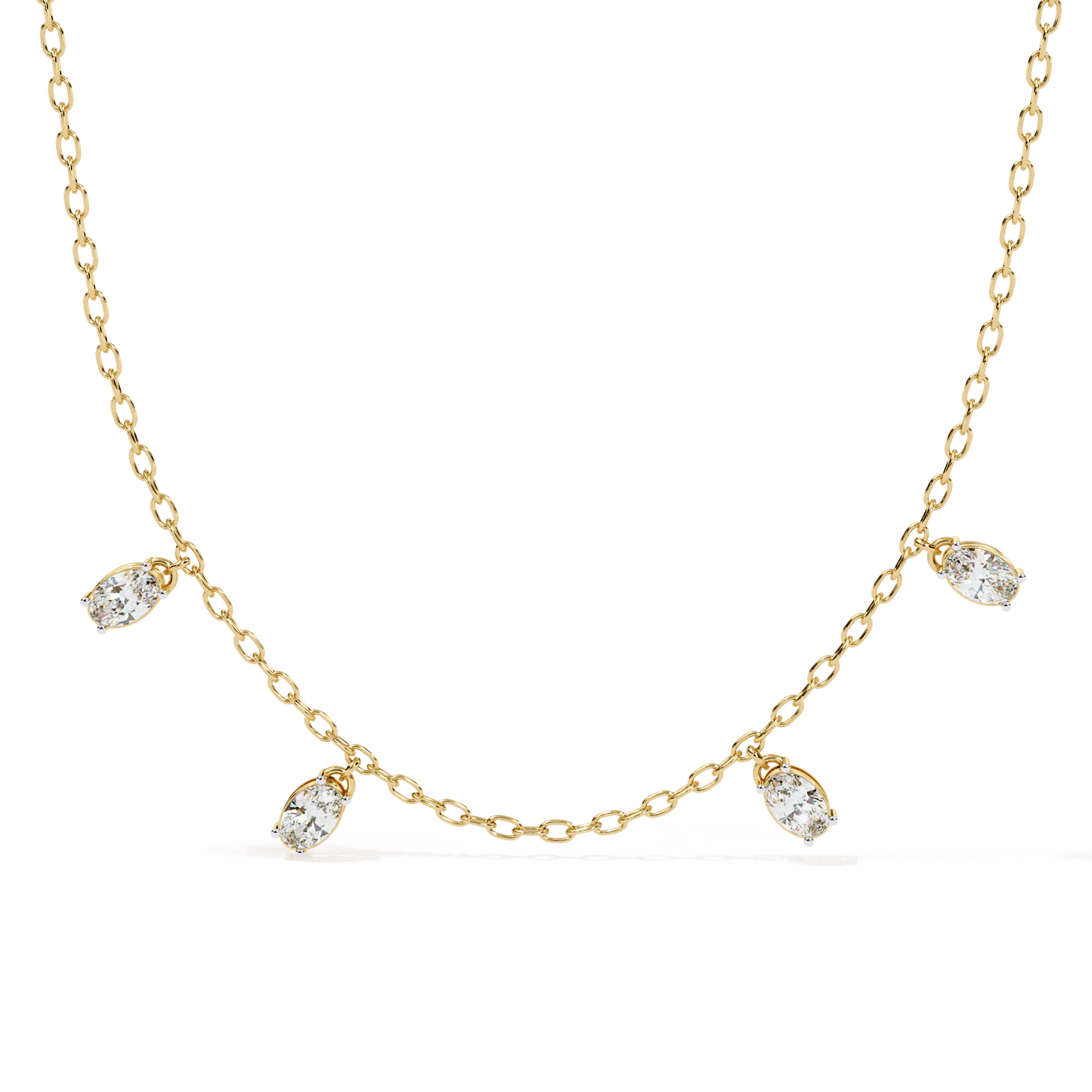 Delicate Diamond Drops Necklace