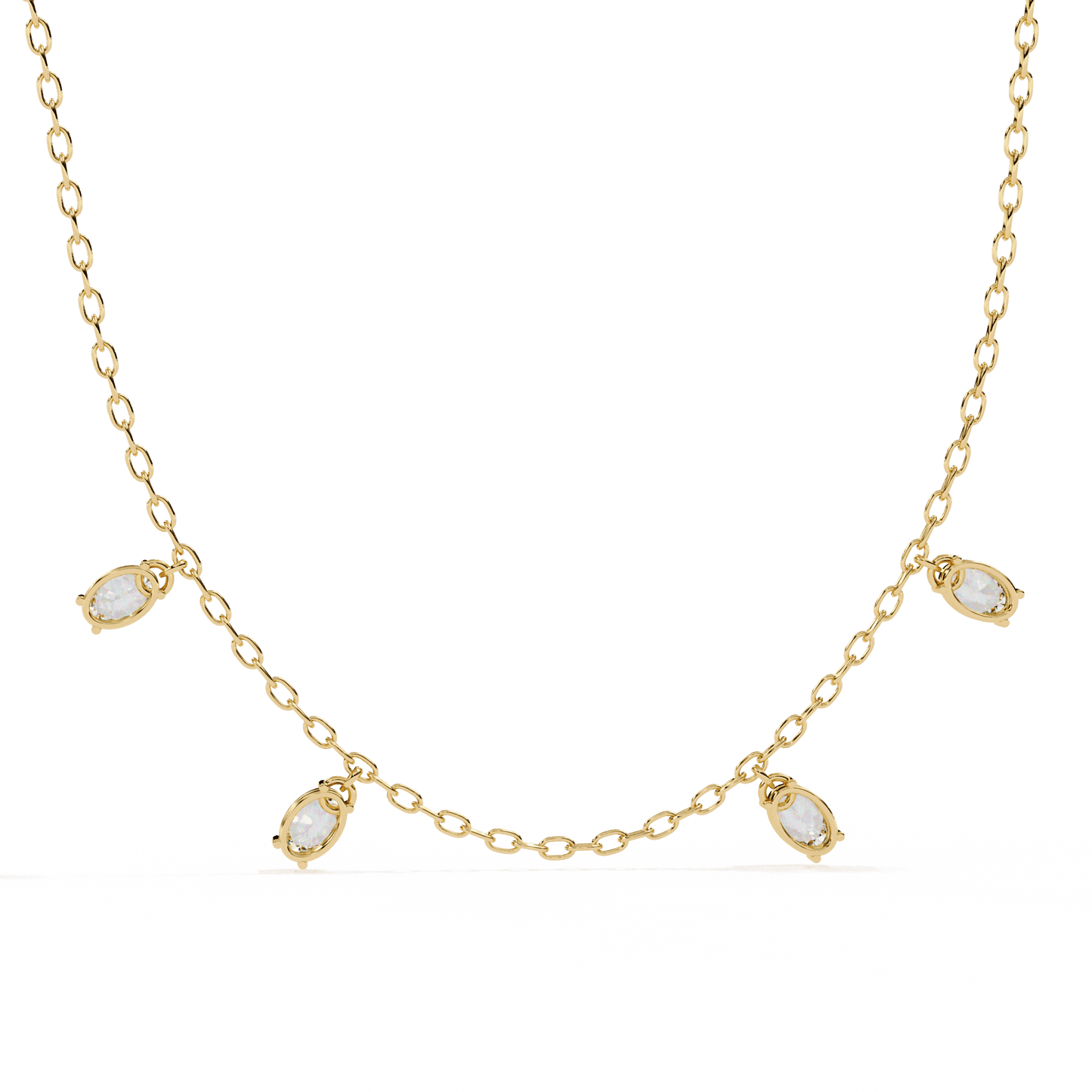 Delicate Diamond Drops Necklace