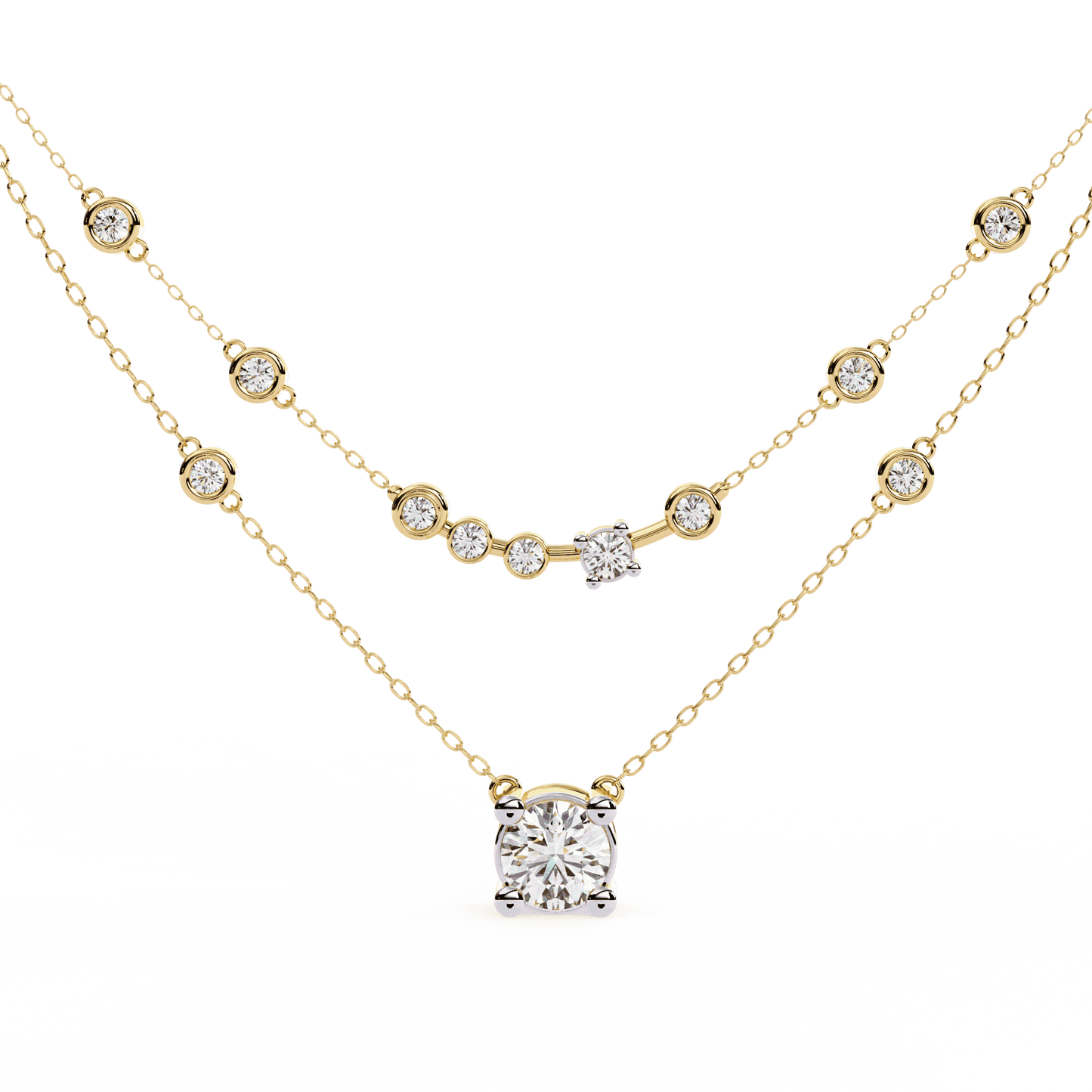 Fashionista Layered Diamond Necklace