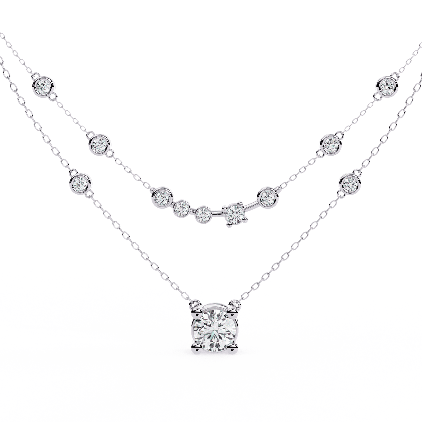 Fashionista Layered Diamond Necklace